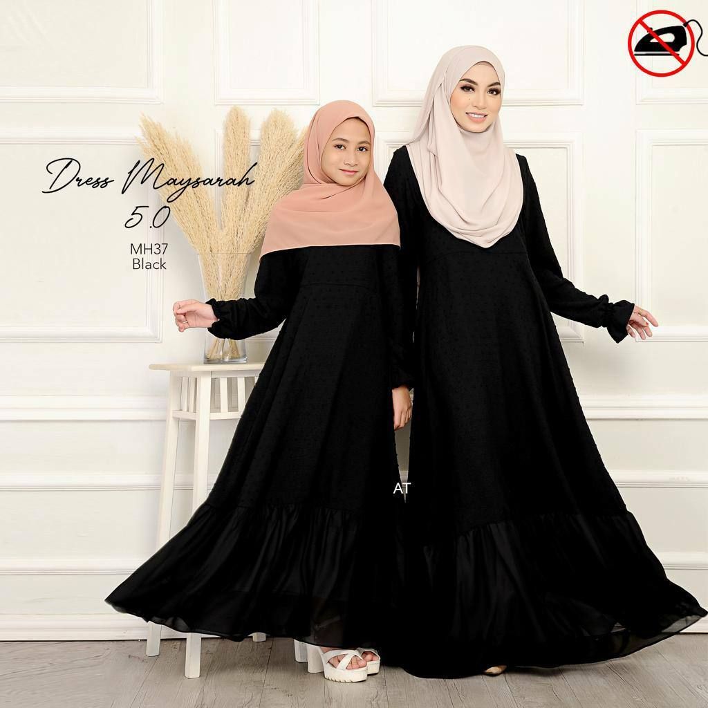 MH37 Black Maysarah 5.0 butik bella muslim boutique baju kurung moden muslimah jubah dress nursing blouse kebaya kebarung