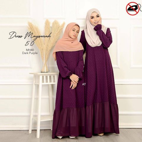 MH40 Dark Purple Maysarah 5.0 butik bella muslim boutique baju kurung moden muslimah jubah dress nursing blouse kebaya kebarung
