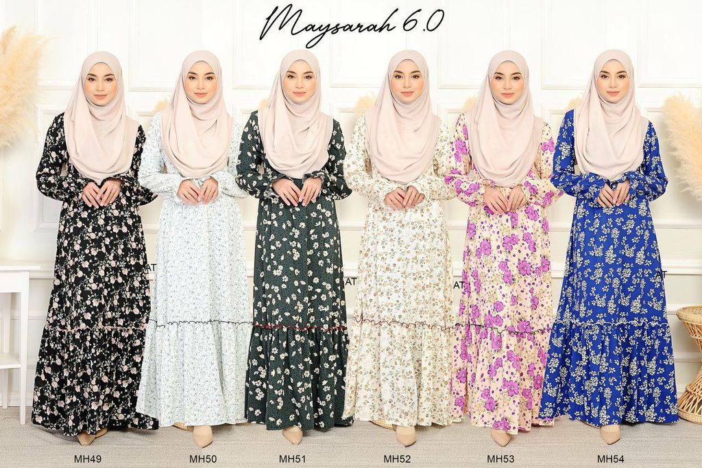 MH49-54 Ladies Maysarah 6.0 butik bella muslim boutique baju kurung moden muslimah jubah dress nursing blouse kebaya kebarung