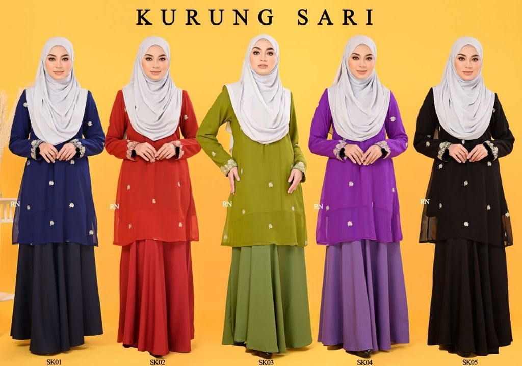 All ladies SK01-05 Kurung Sari butik bella muslim boutique baju kurung moden muslimah jubah dress nursing blouse kebaya kebarung