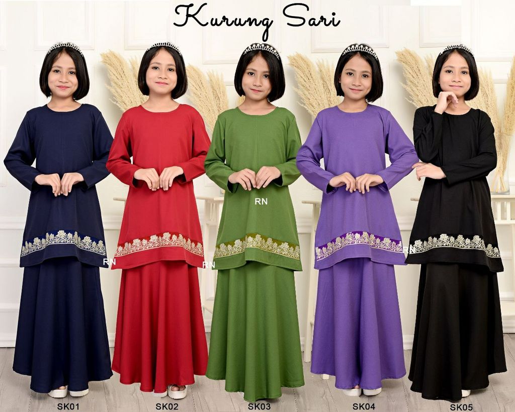 All kids SK01-05 Kurung Sari butik bella muslim boutique baju kurung moden muslimah jubah dress nursing blouse kebaya kebarung