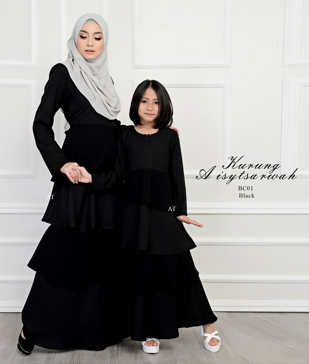 BC01 Black Kurung Aisy butik bella muslim boutique baju kurung moden muslimah jubah dress nursing blouse kebaya kebarung