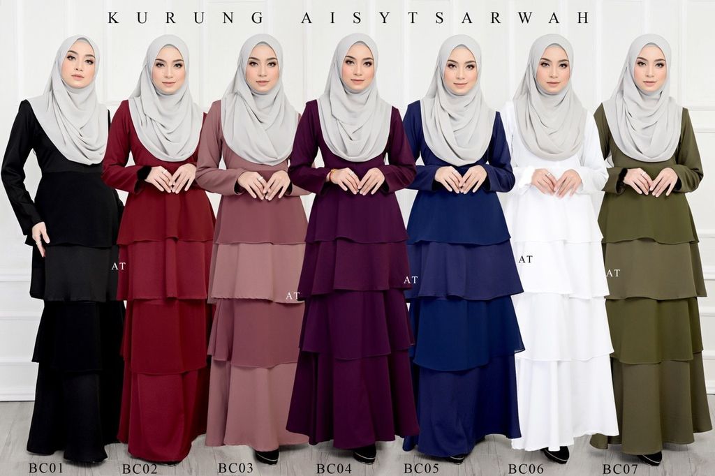 All Ladies BC01-07 Kurung Aisy butik bella muslim boutique baju kurung moden muslimah jubah dress nursing blouse kebaya kebarung