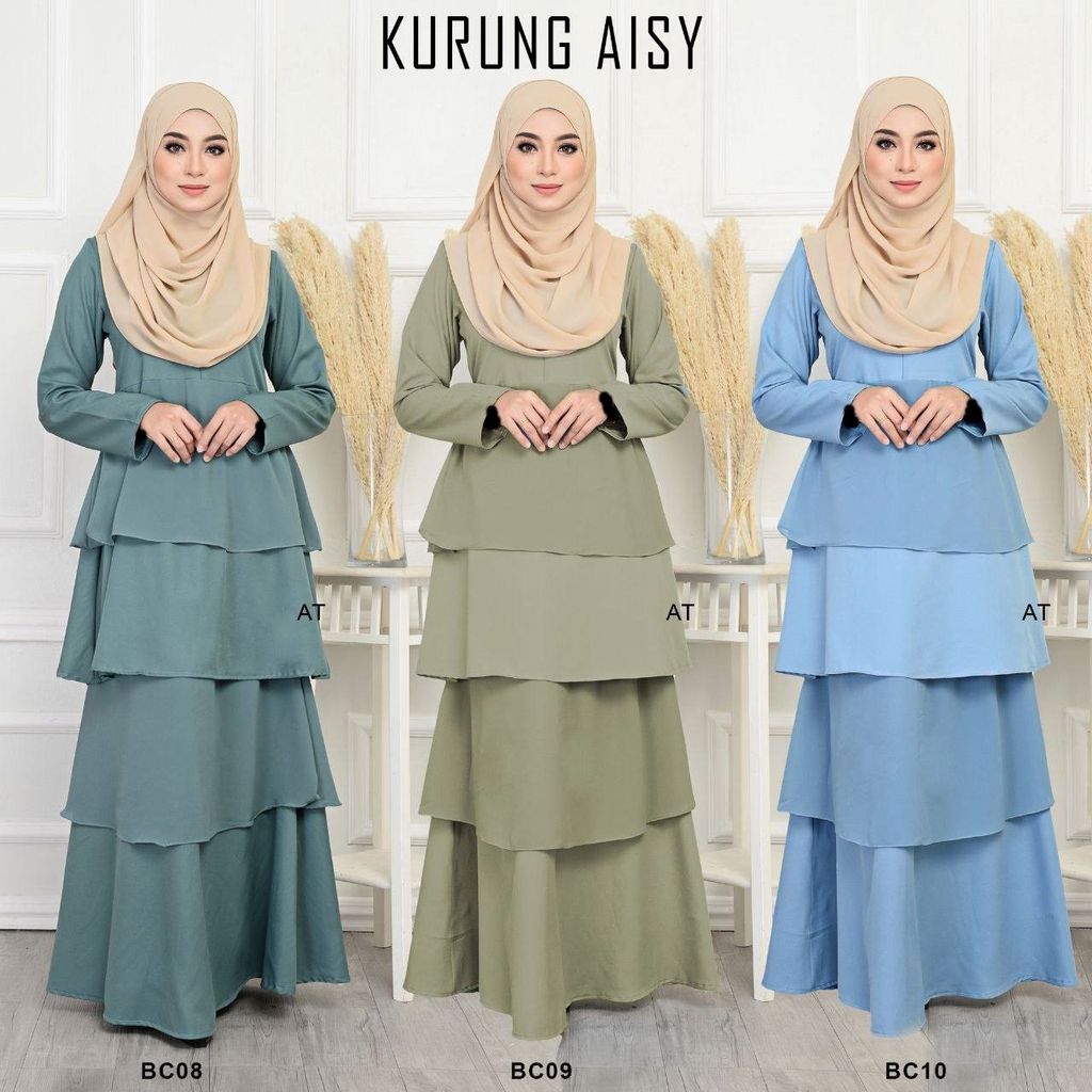 All BC08-10 Kurung Aisy butik bella muslim boutique baju kurung moden muslimah jubah dress nursing blouse kebaya kebarung