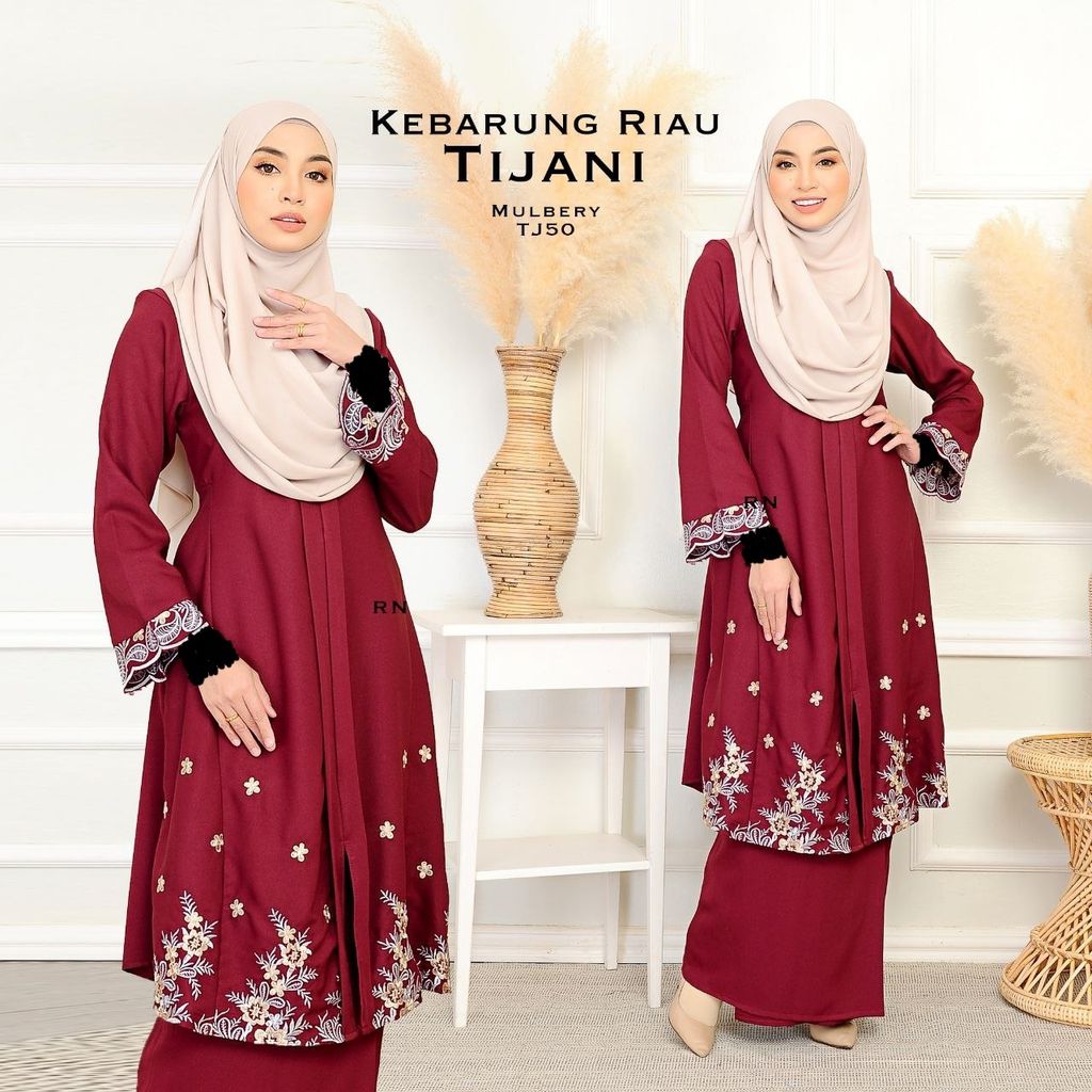 TJ50 Mulberry Kebarung Tijani 9.0 butik bella muslim boutique baju kurung moden muslimah jubah dress nursing blouse kebaya kebarung