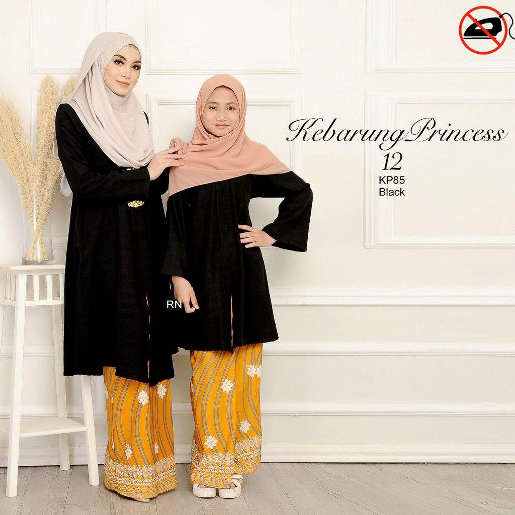 KP85 Black Kebarung Princess 12.0 butik bella muslim boutique baju kurung moden muslimah jubah dress nursing blouse kebaya kebarung