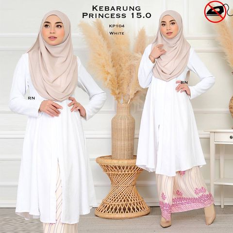 KP104 White Kebarung Princess 15.0 butik bella muslim boutique baju kurung moden muslimah jubah dress nursing blouse kebaya kebarung