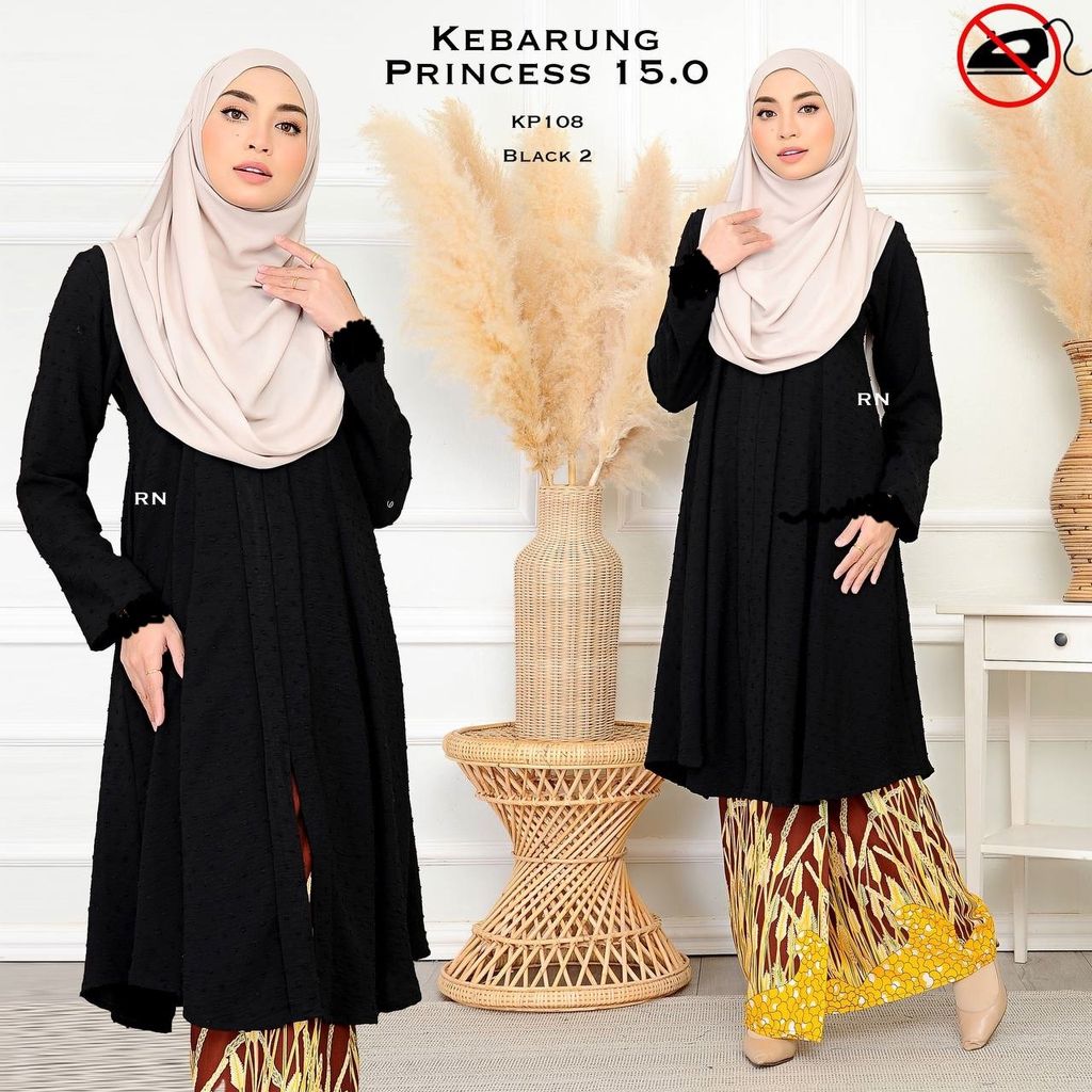 KP108 Black 2 Kebarung Princess 15.0 butik bella muslim boutique baju kurung moden muslimah jubah dress nursing blouse kebaya kebarung