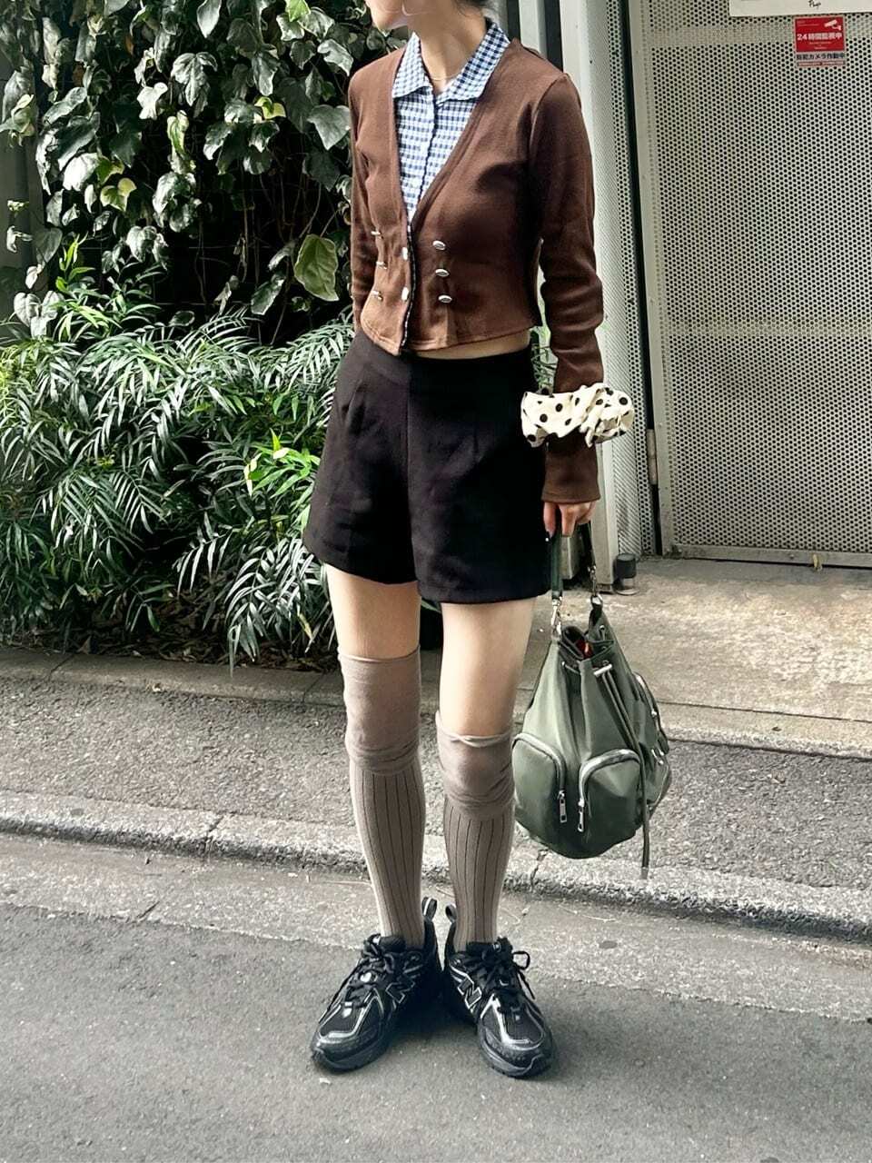 羅紋上層堆堆中筒襪｜21 灰杏色 2