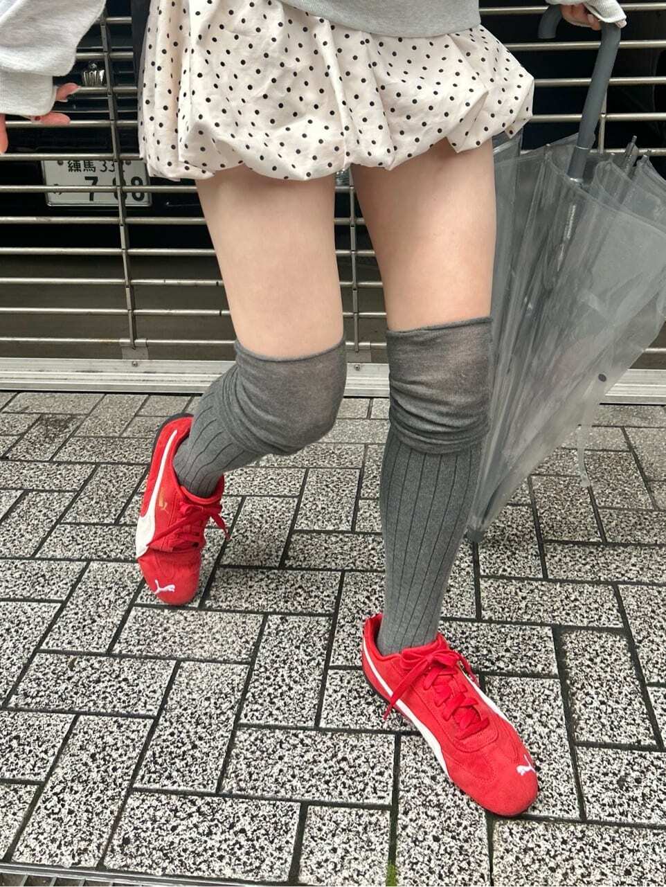 羅紋上層堆堆中筒襪｜18 深墨灰 4