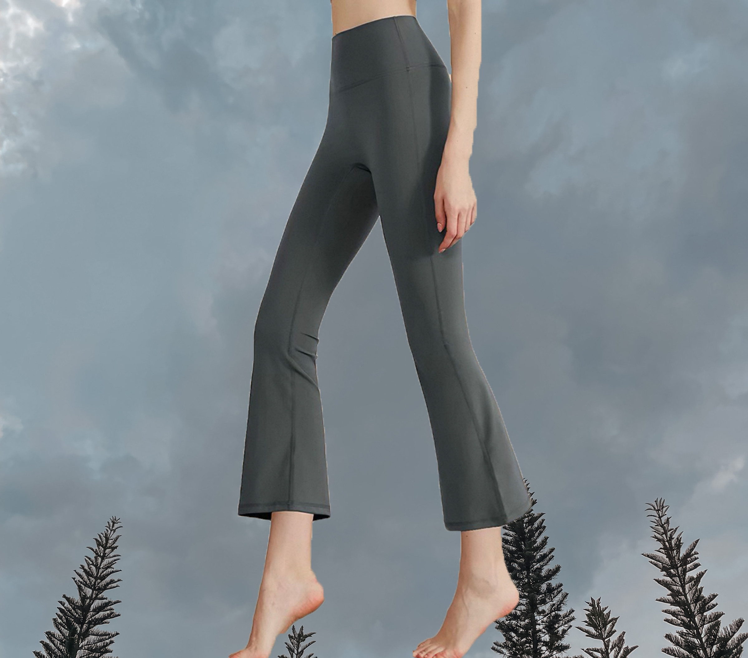 Lyra Flare Pants Petite -Grey Blue