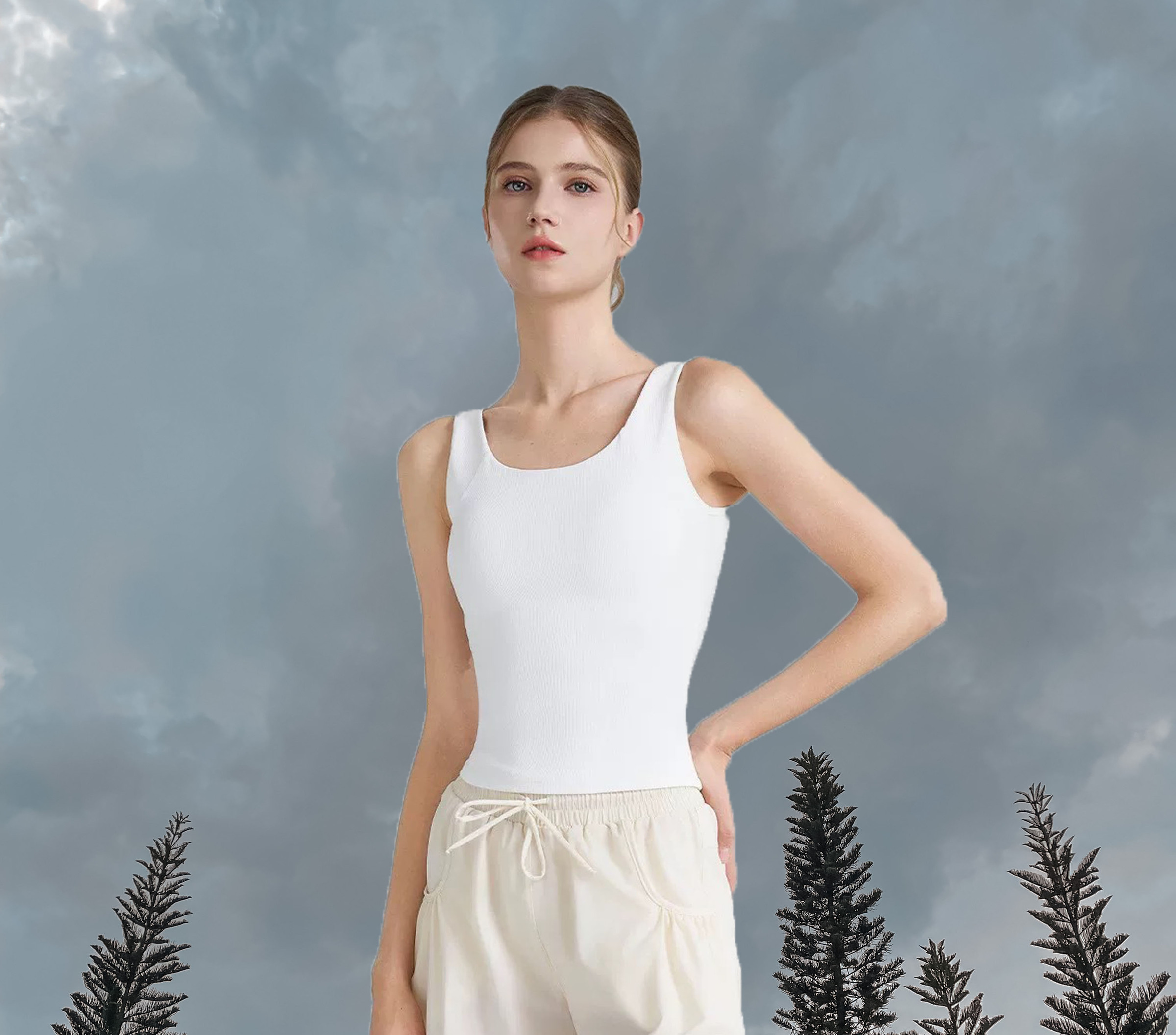 Eleanor Longline Padded - White