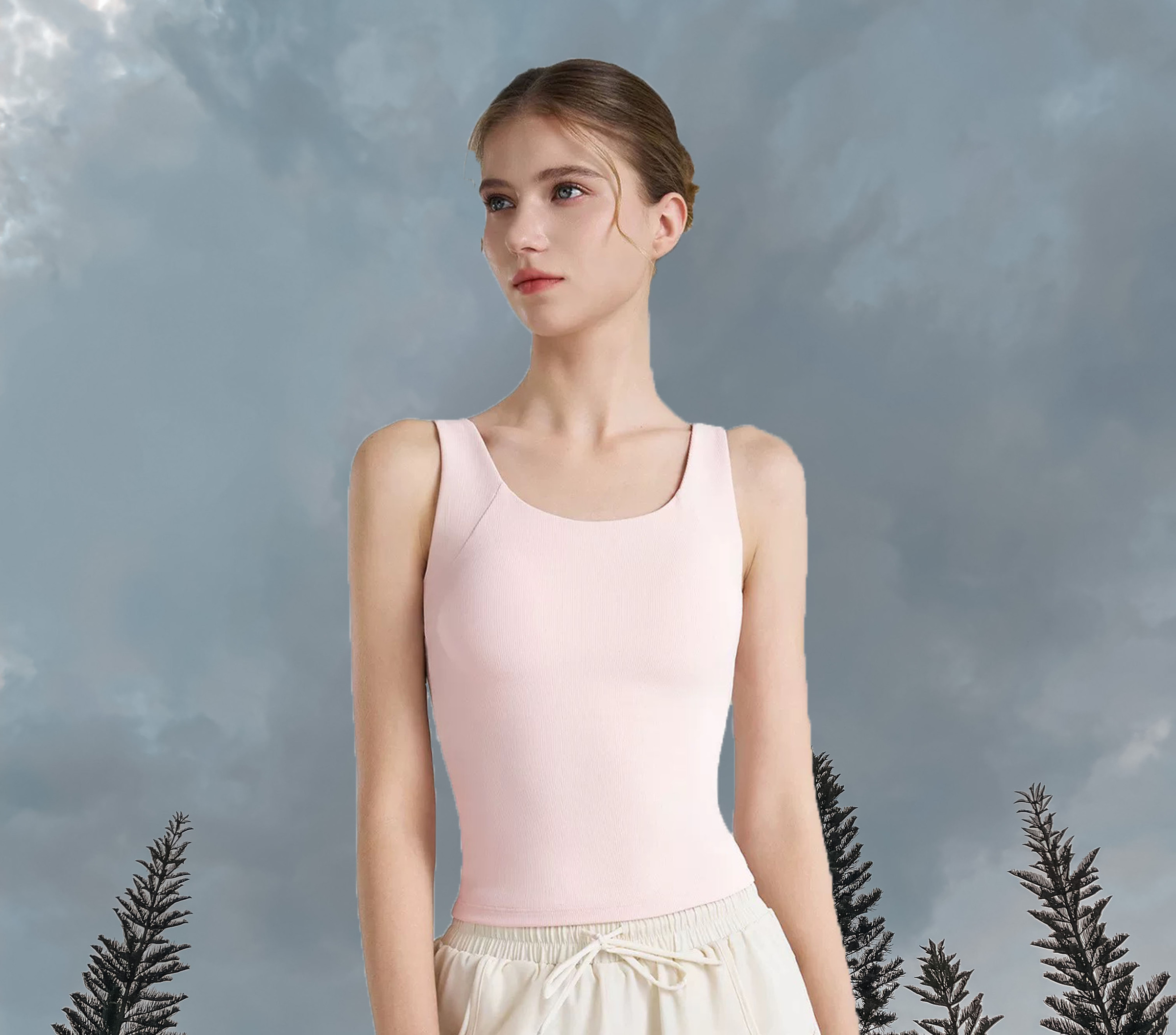 Eleanor Longline Padded - Soft Pink