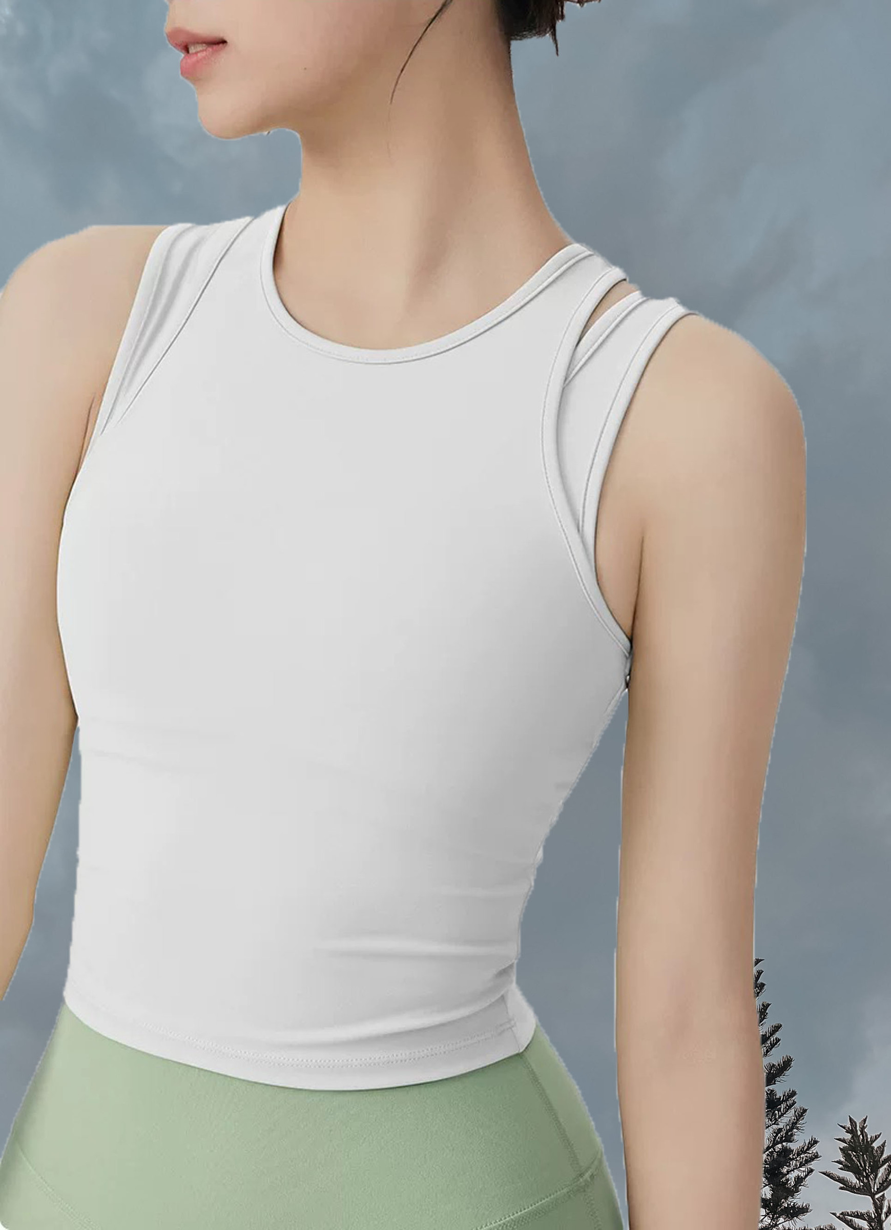 Malfey Longline Padded - White (Front)1 