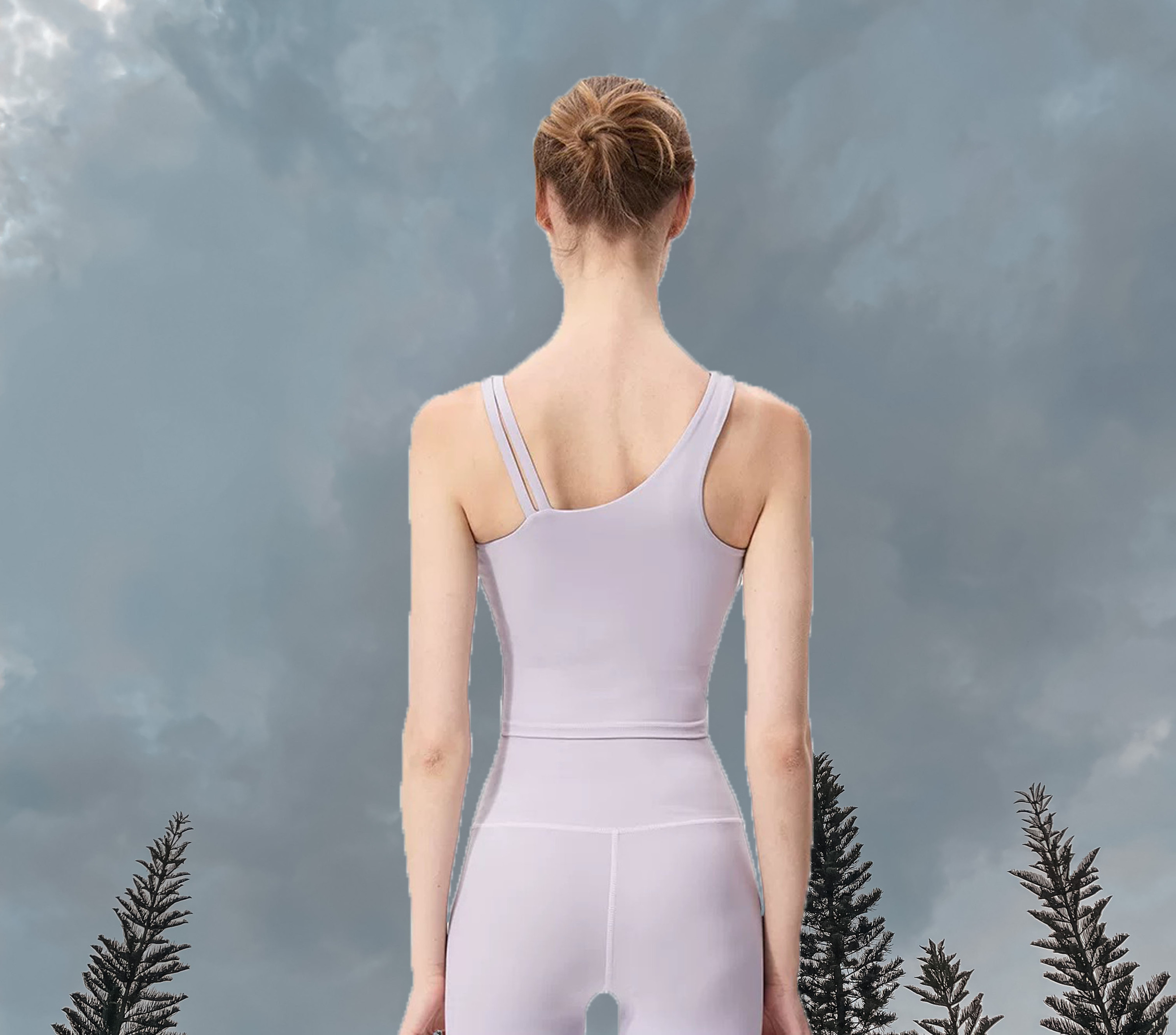 Hailey Longline Padded - Purple (Back)