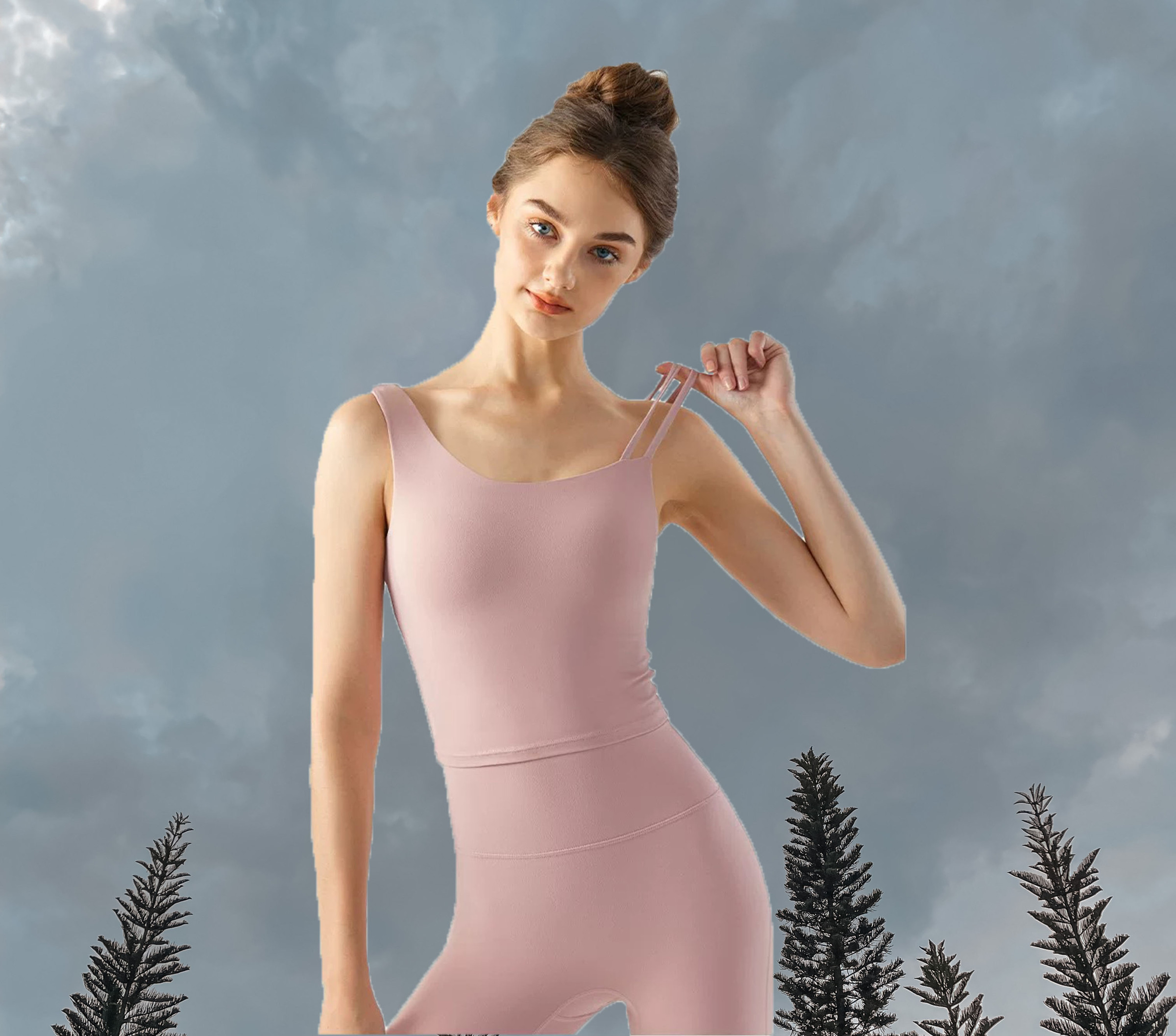Sandy Longline Padded- Soft Pink(Front)