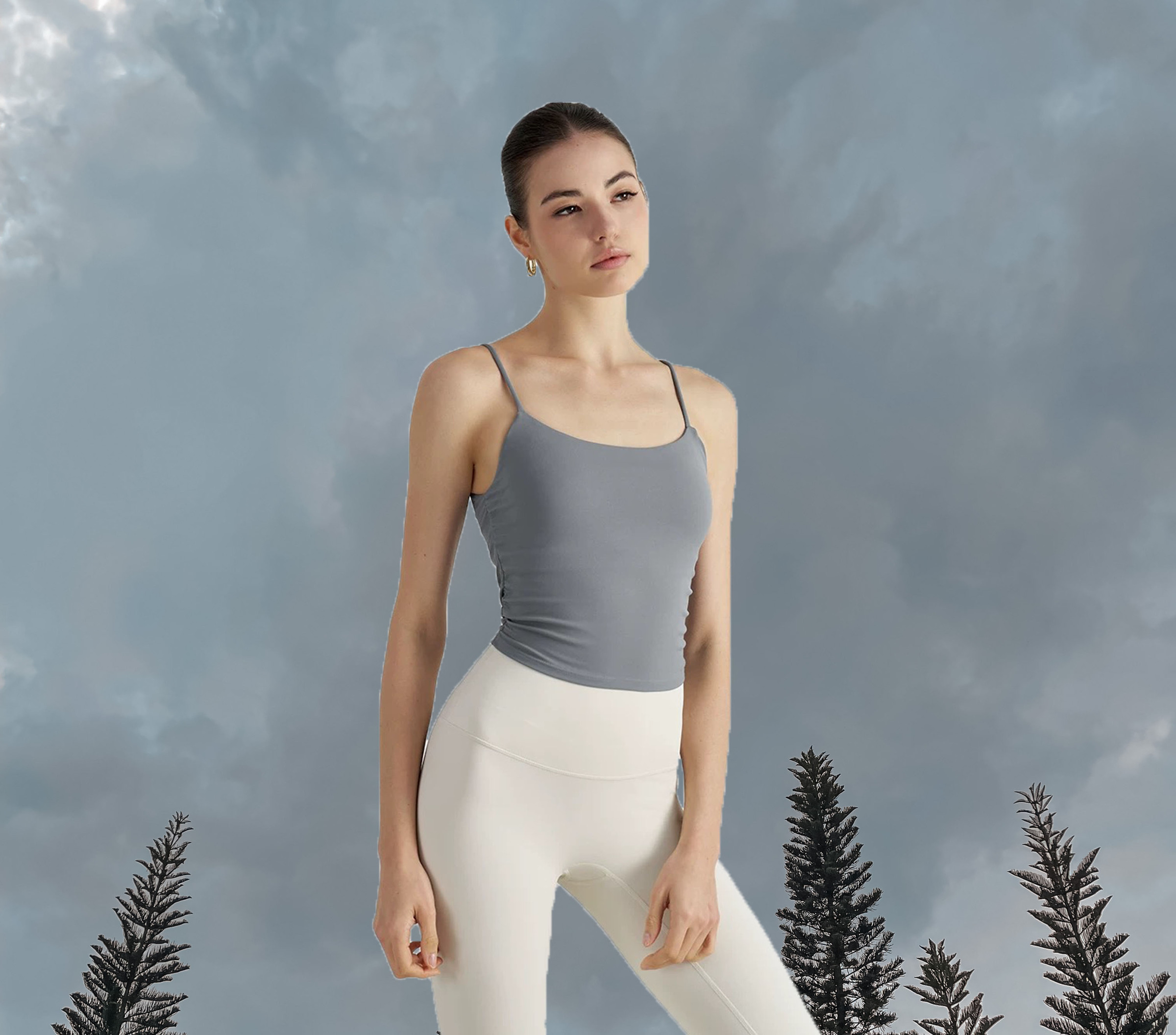 Cici Sport Bra - Rhino Grey (Front)