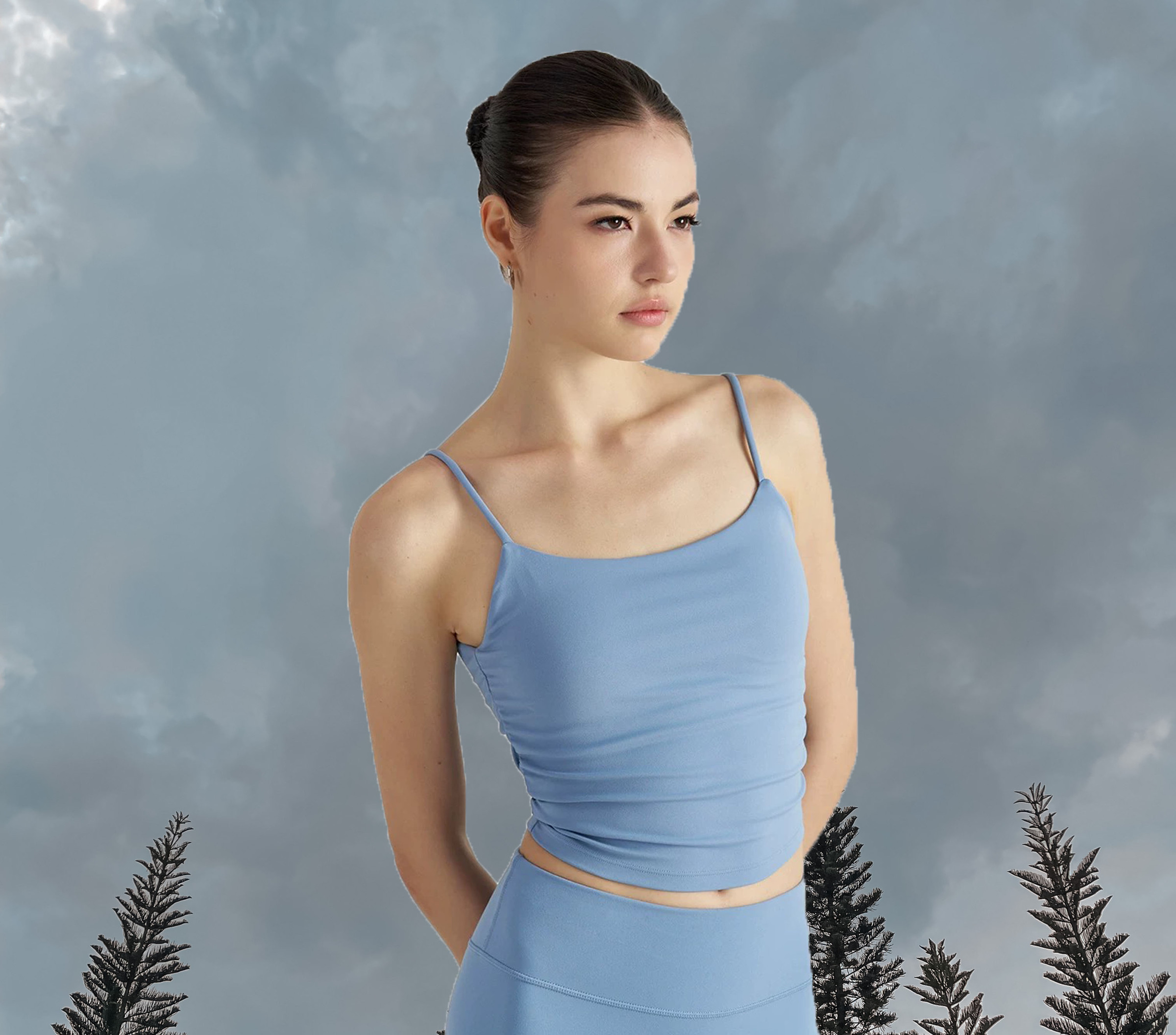 Cici Sport Bra - Blue Willow (Front)