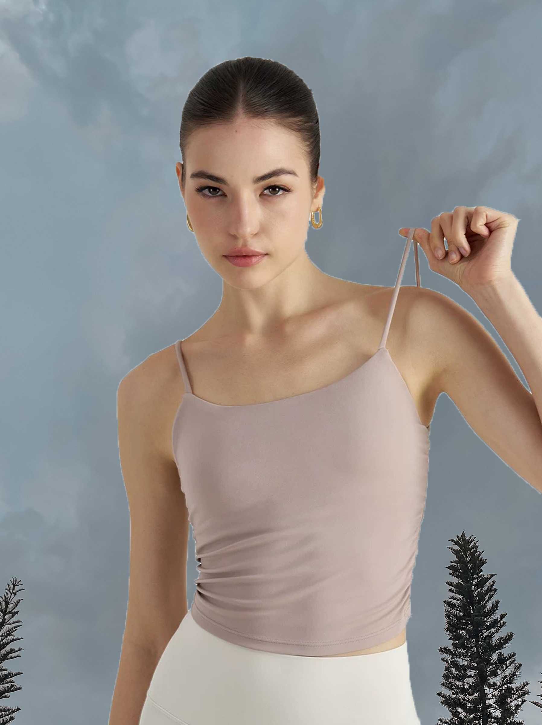 Cici Sport Bra - Khaki (Front)