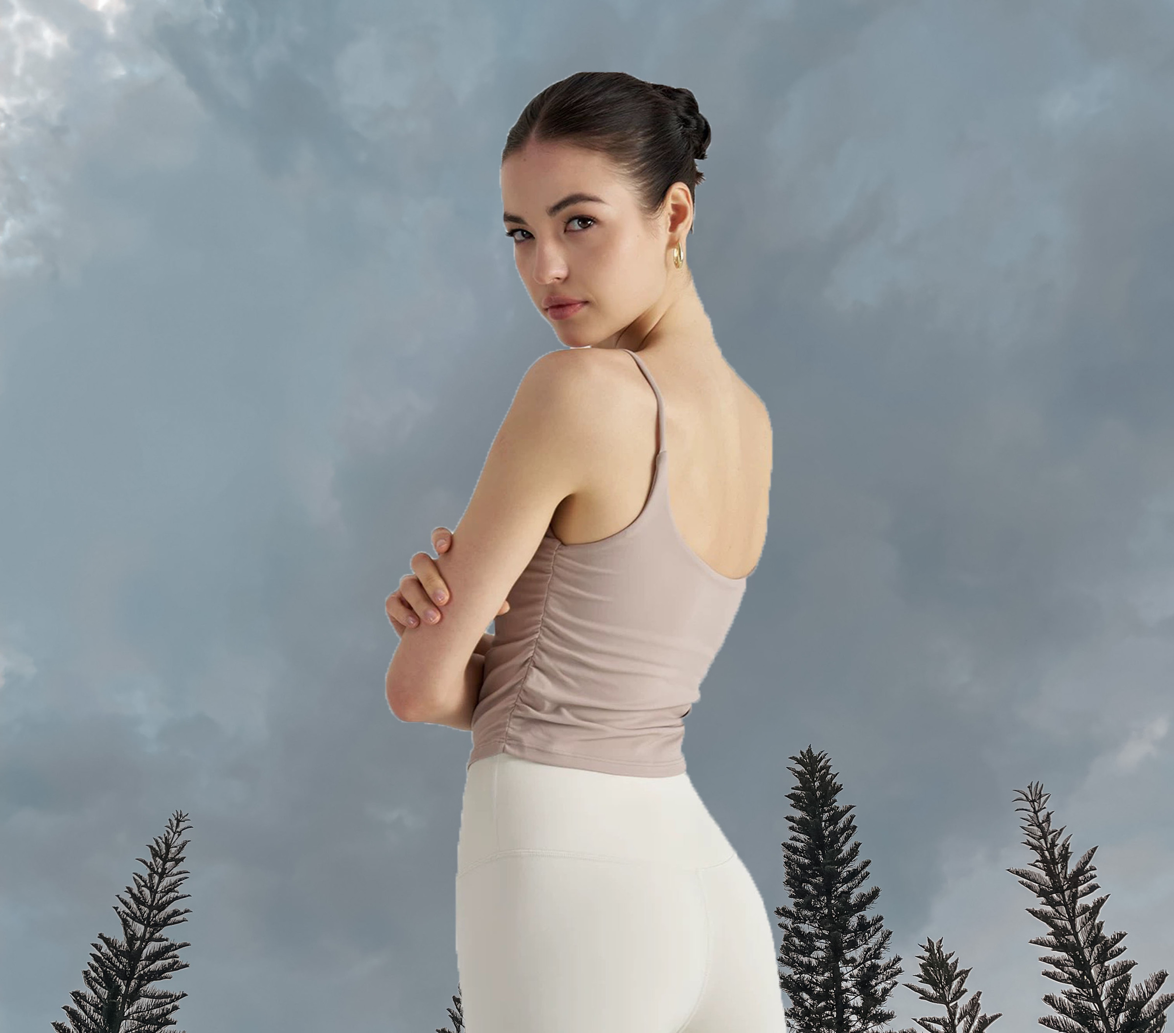 Cici Sport Bra - Khaki (Back)