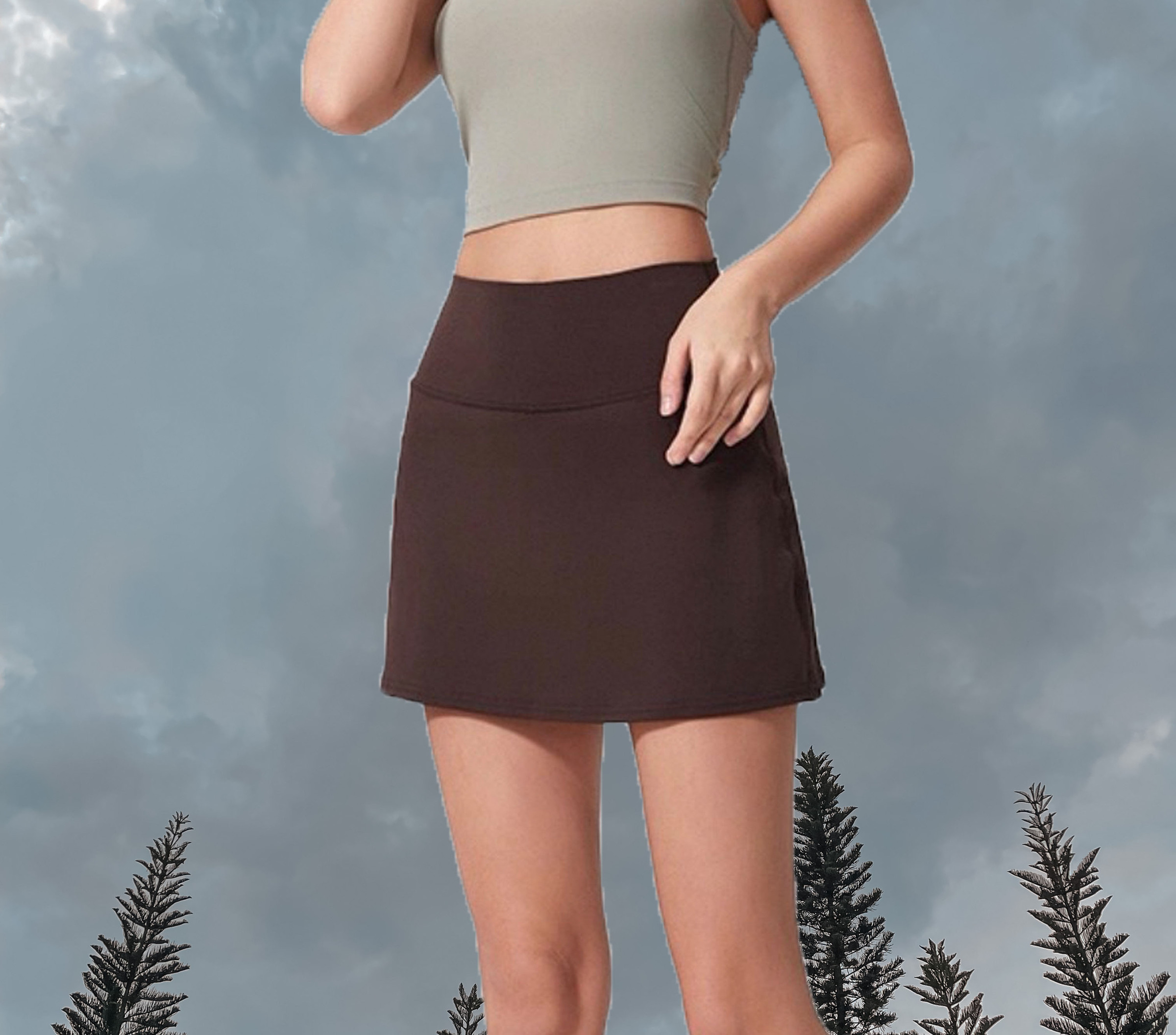Align A-Line Skort - Espresso (Front)