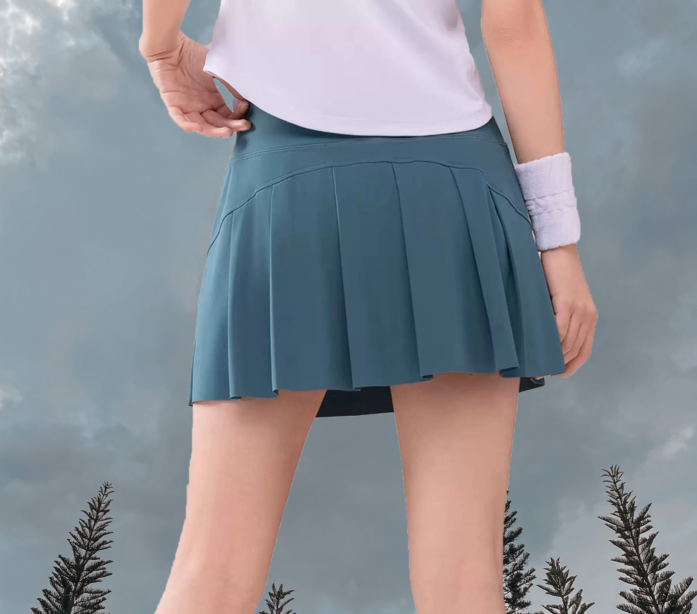 Teal A-Line In - Green Blue (Back)