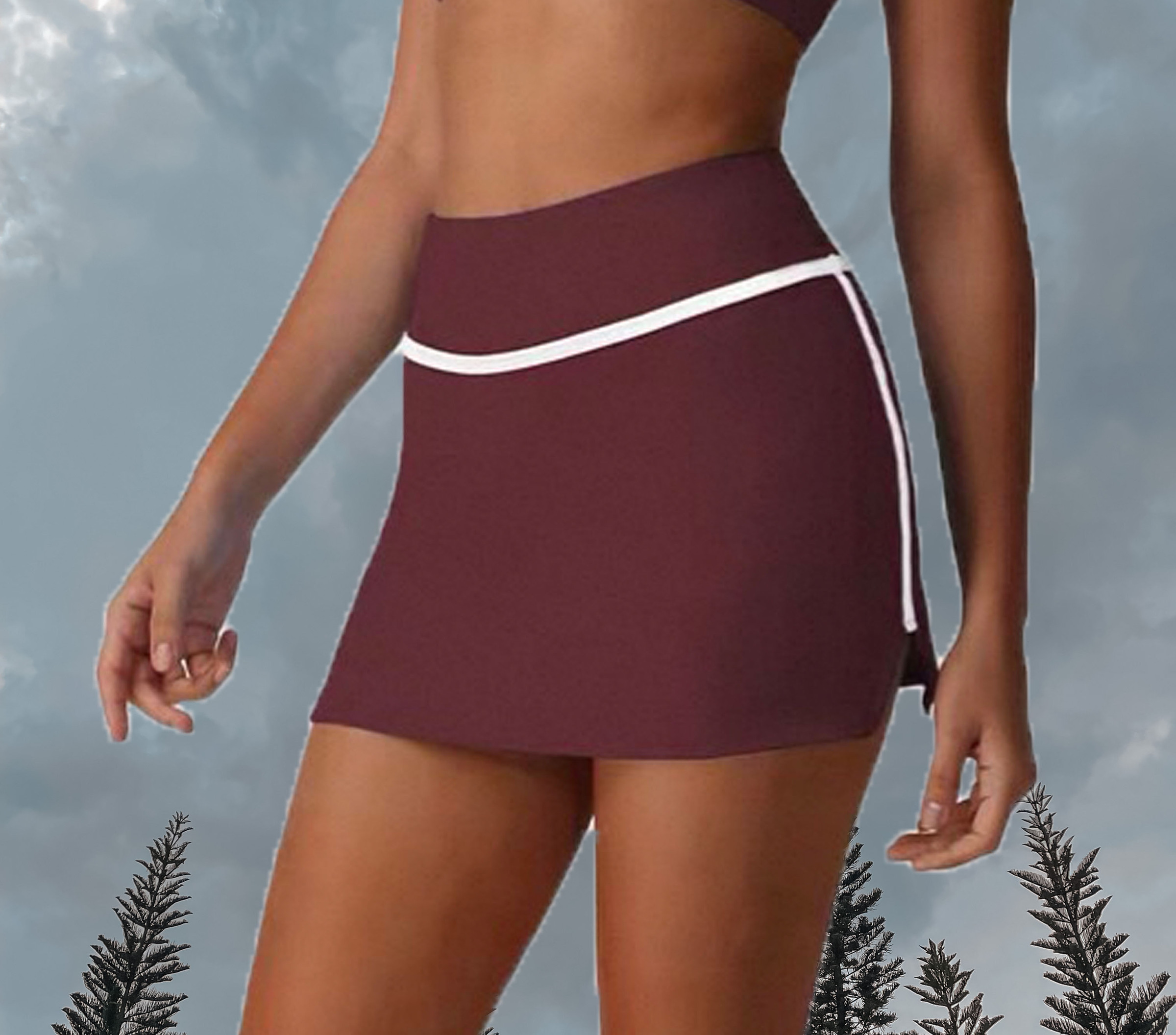 Chrome A-Line Skort Ruby Red (Front 2)