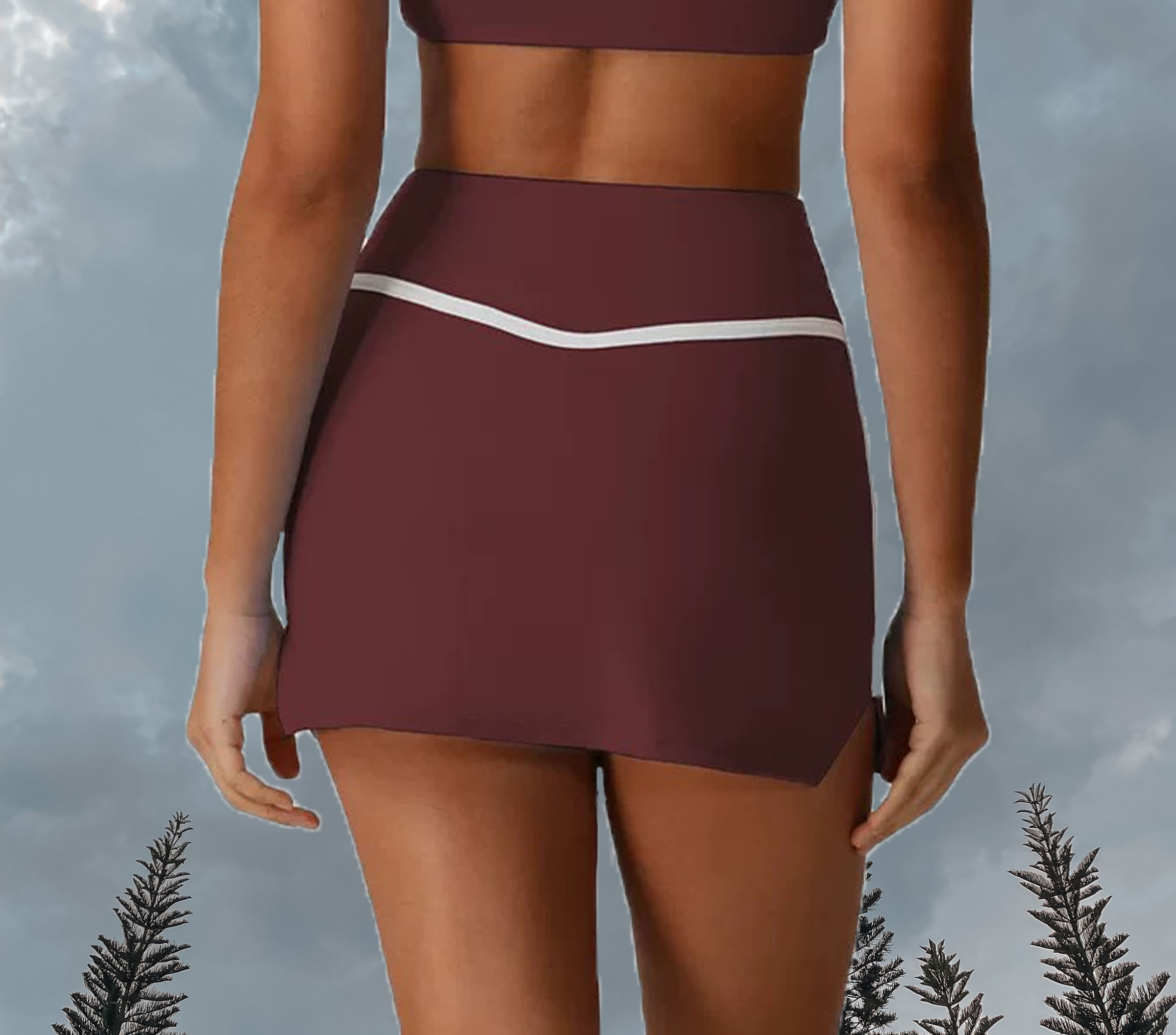 Chrome A-Line Skort In Ruby Red