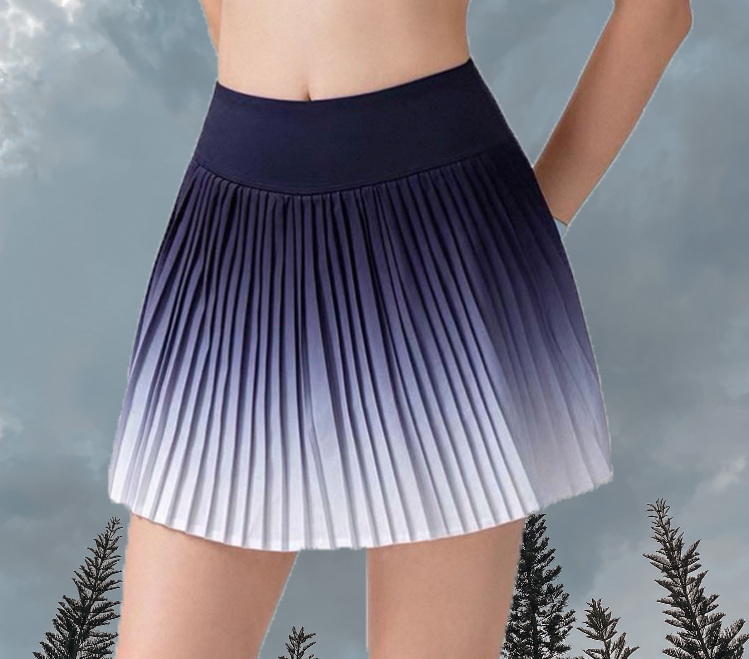 Gradient A-Line Skort - Midnight Purple