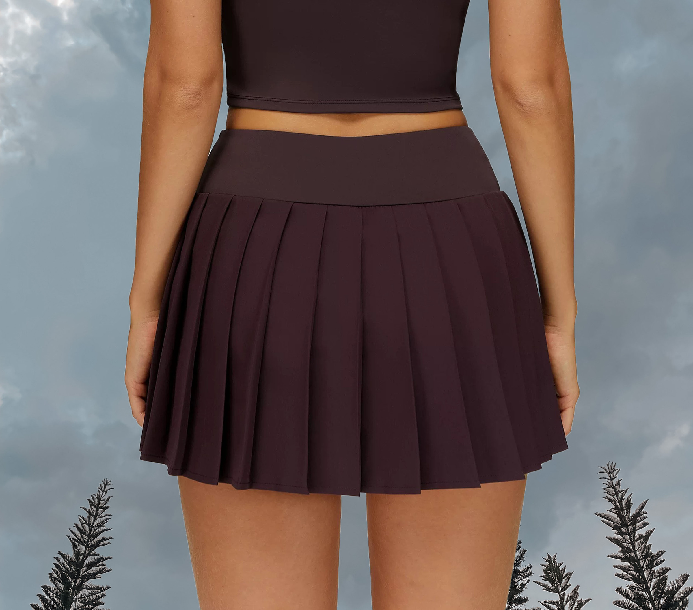 Midnight A-Line Pleated Skort - Wildberry 2