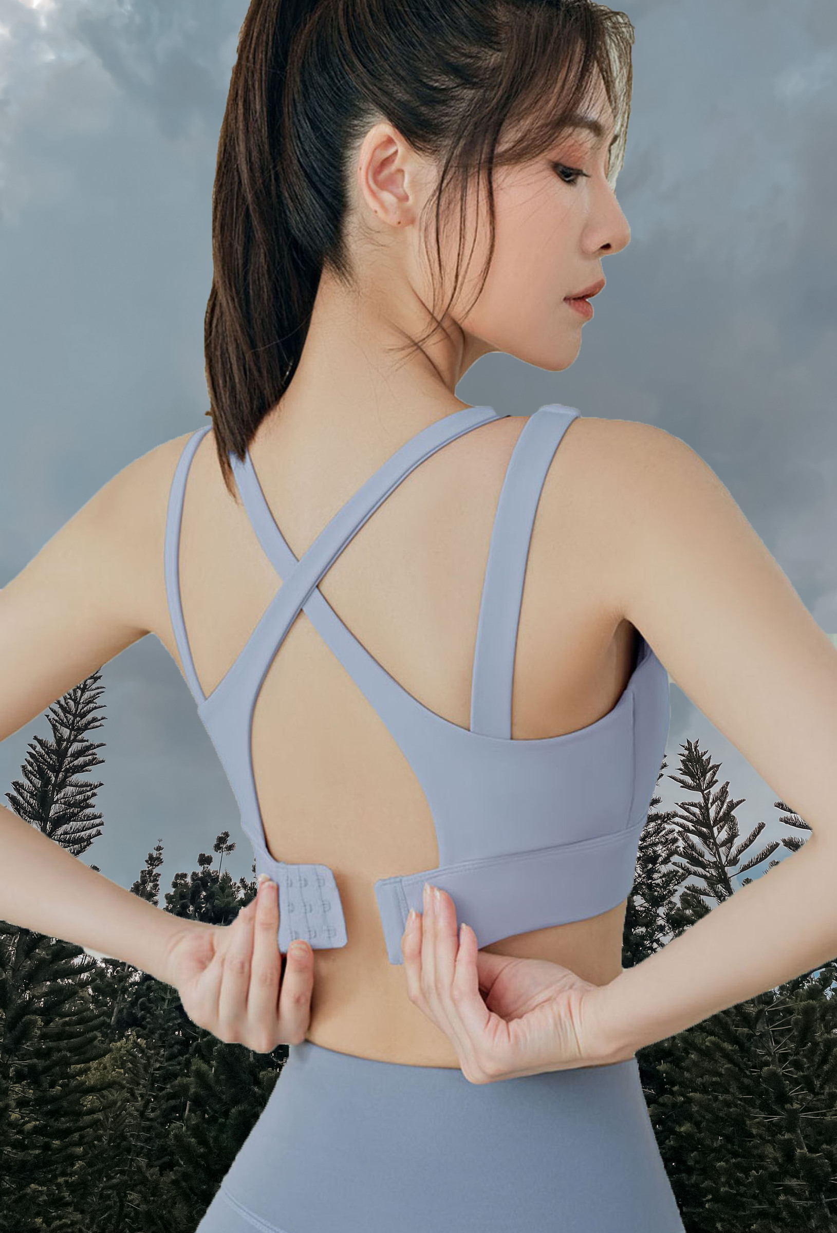 venna sport bra blue back