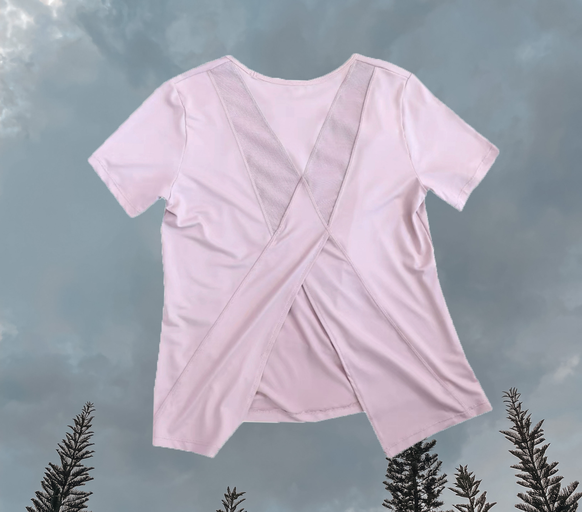 Split Back Tee Light Pink