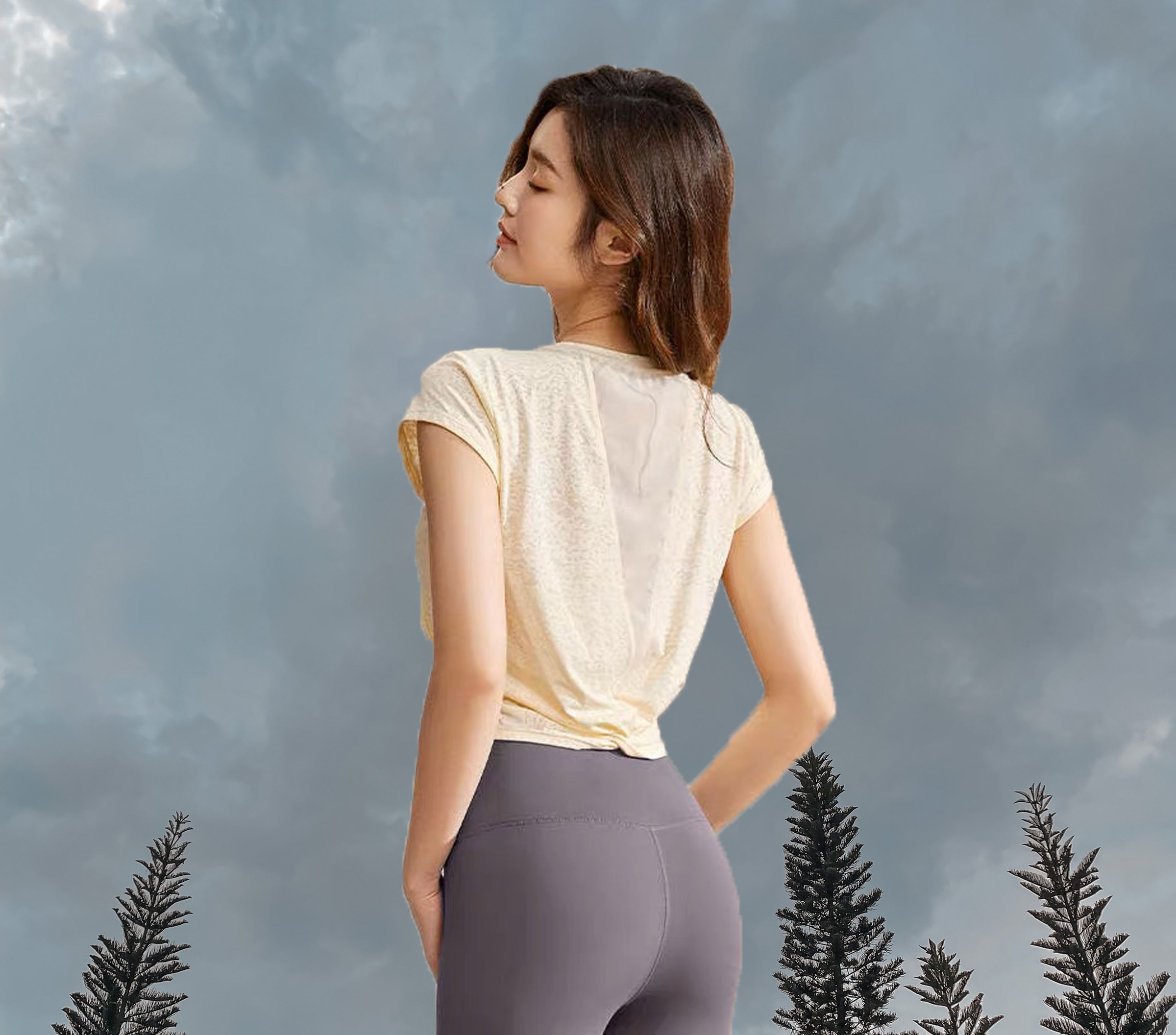 Serene Open Back Yellow - Back