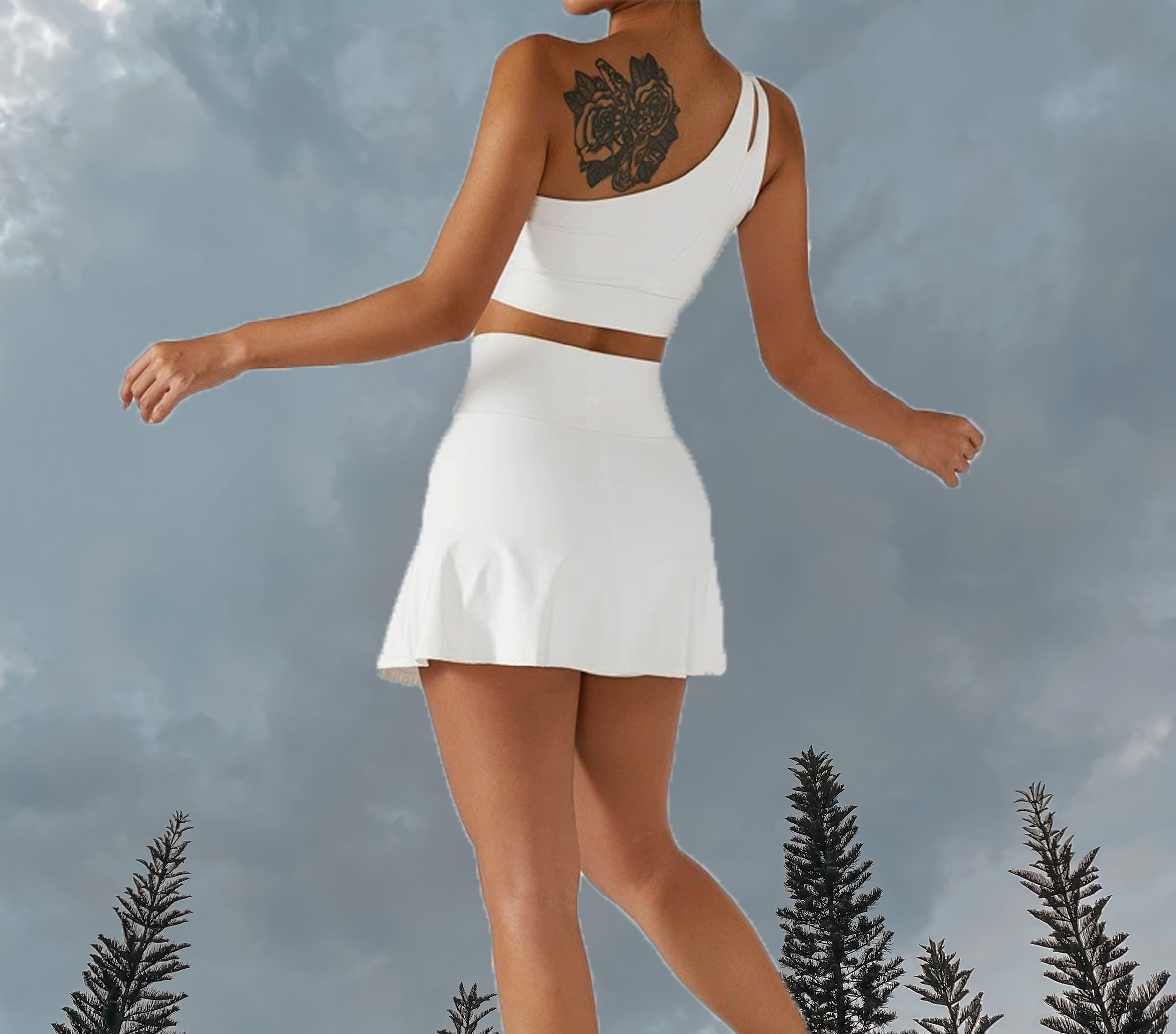 Charlotte Toga Sport Bra White- Back View