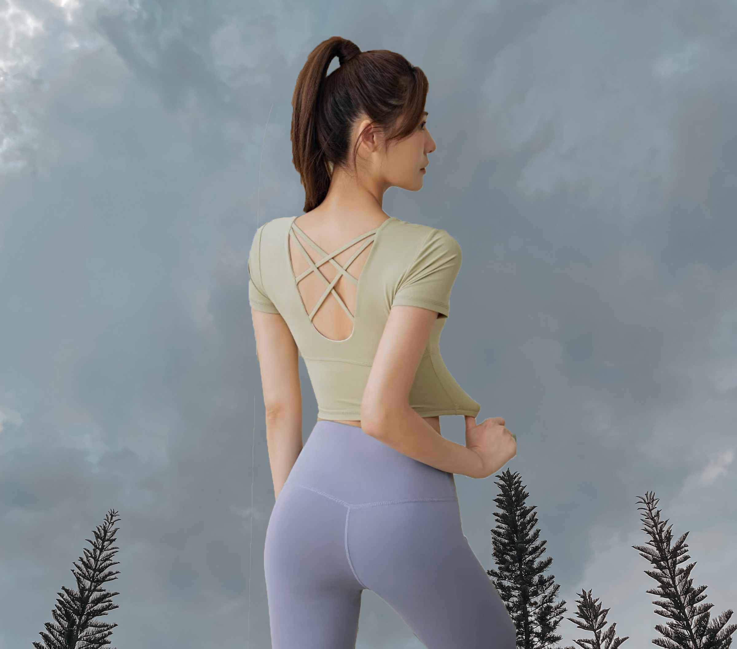Alice Croptop Padded Back - Avocado 