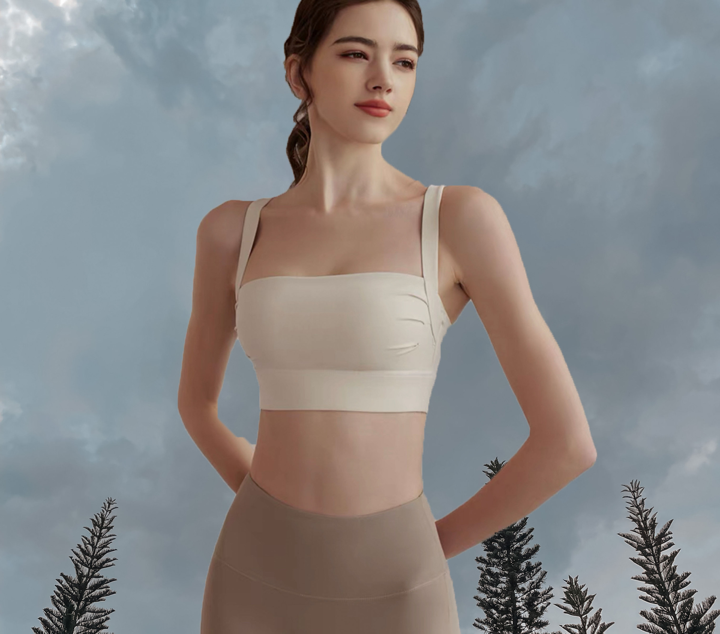 ruby sport bra ivory 1