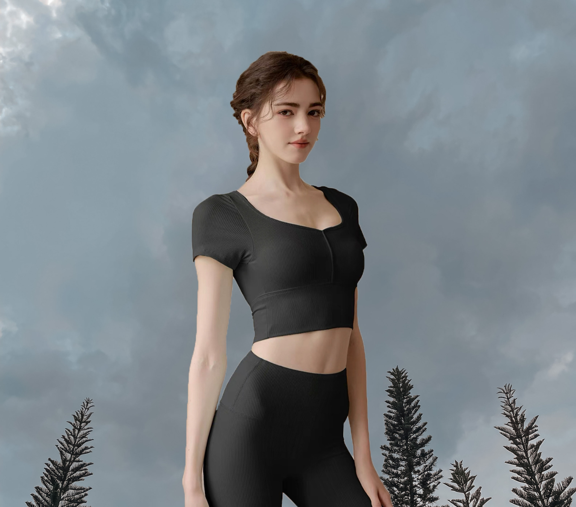 Lissie CropTop Padded Black Front