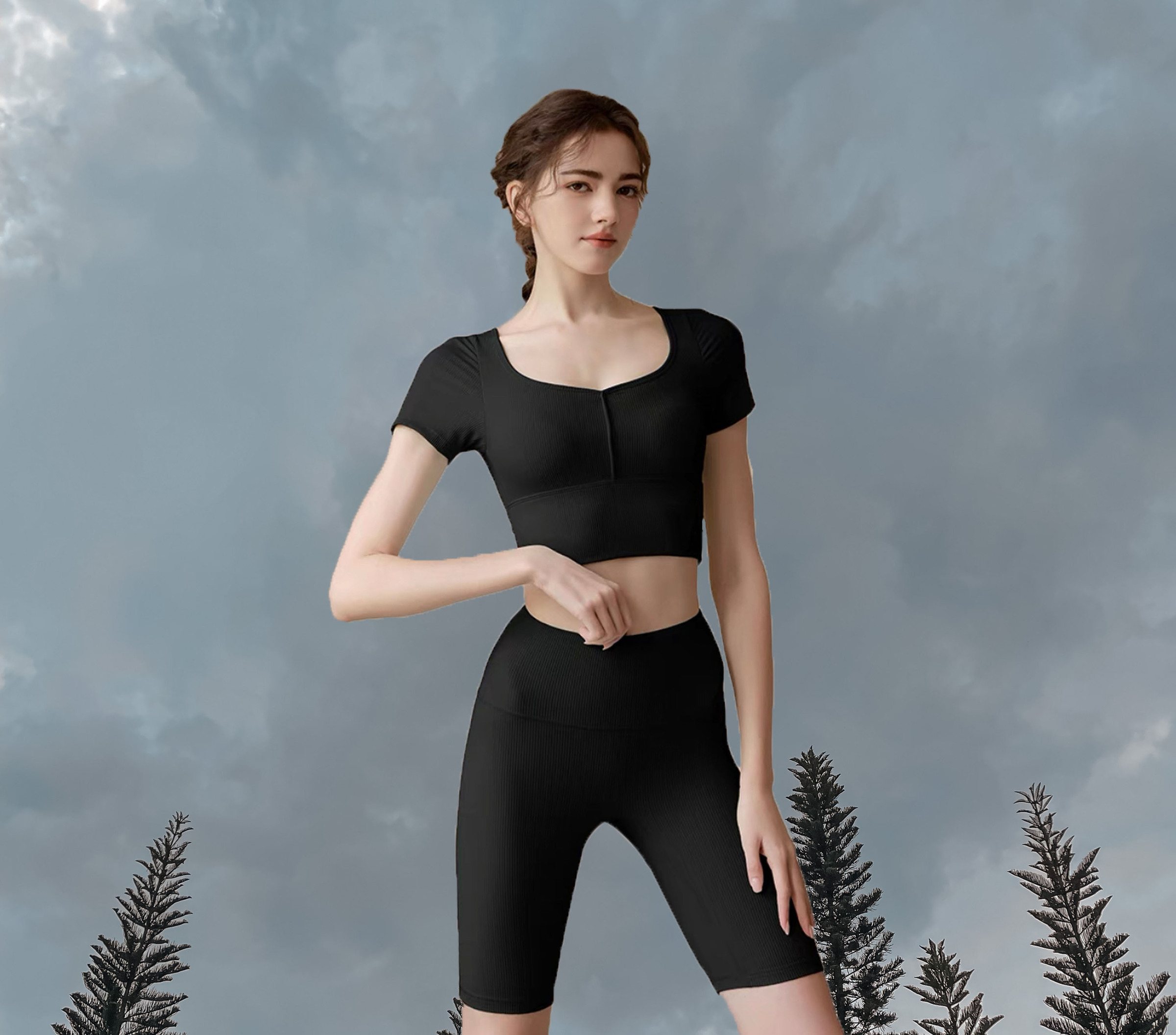 Lissie CropTop Padded Black Full Body