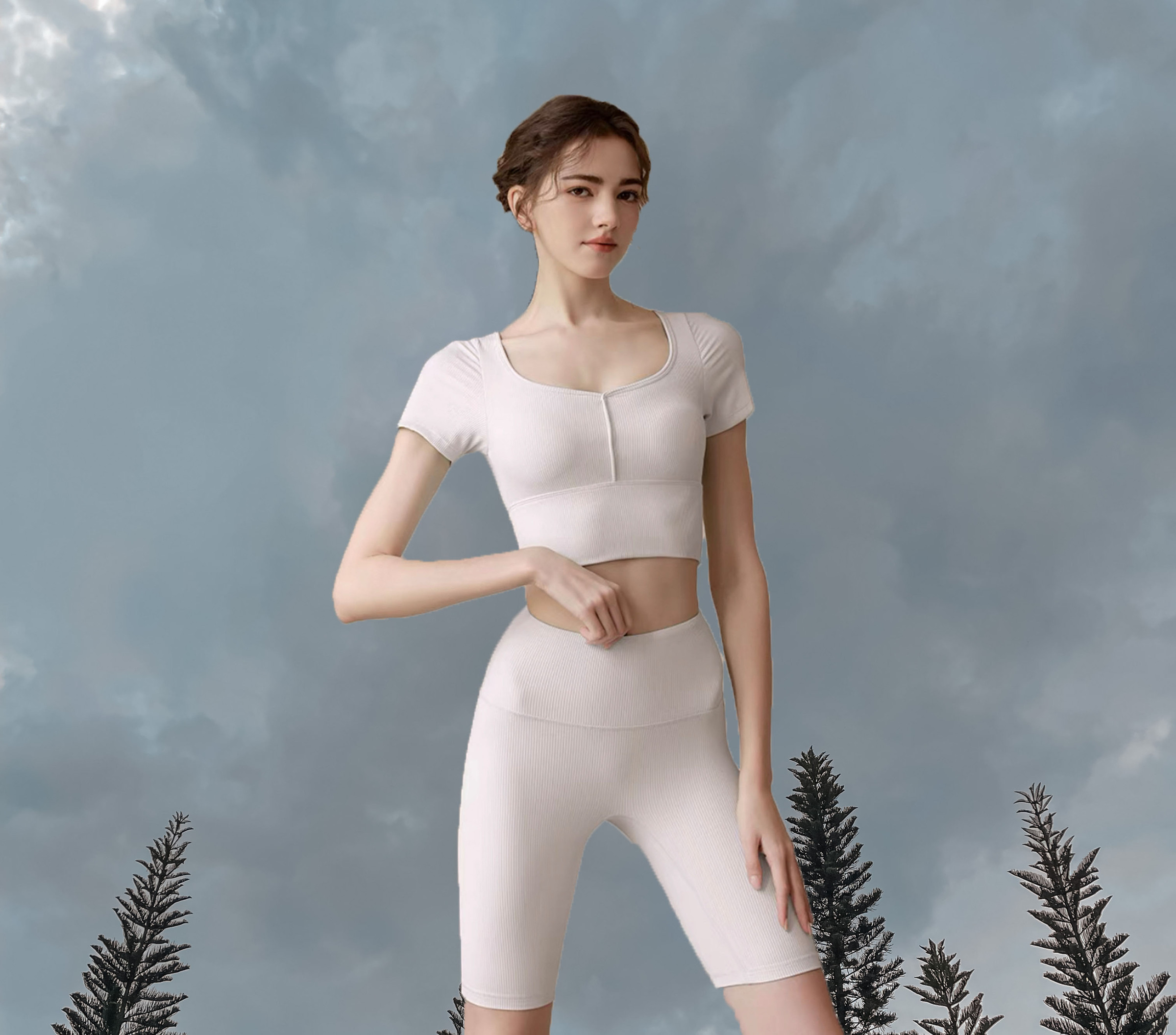 Lissie CropTop Padded White Full Body