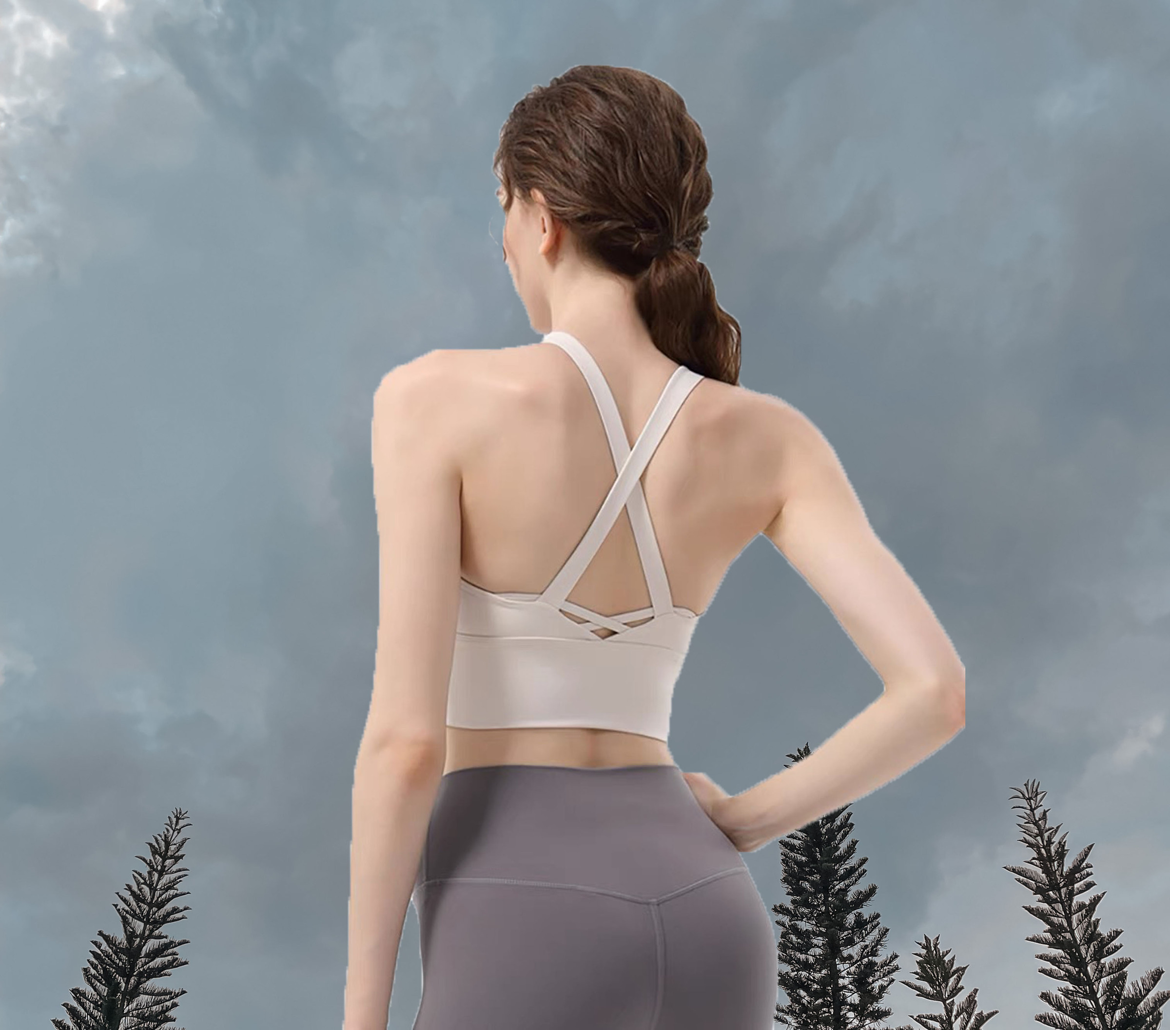 Sandra Sport Bra White Back