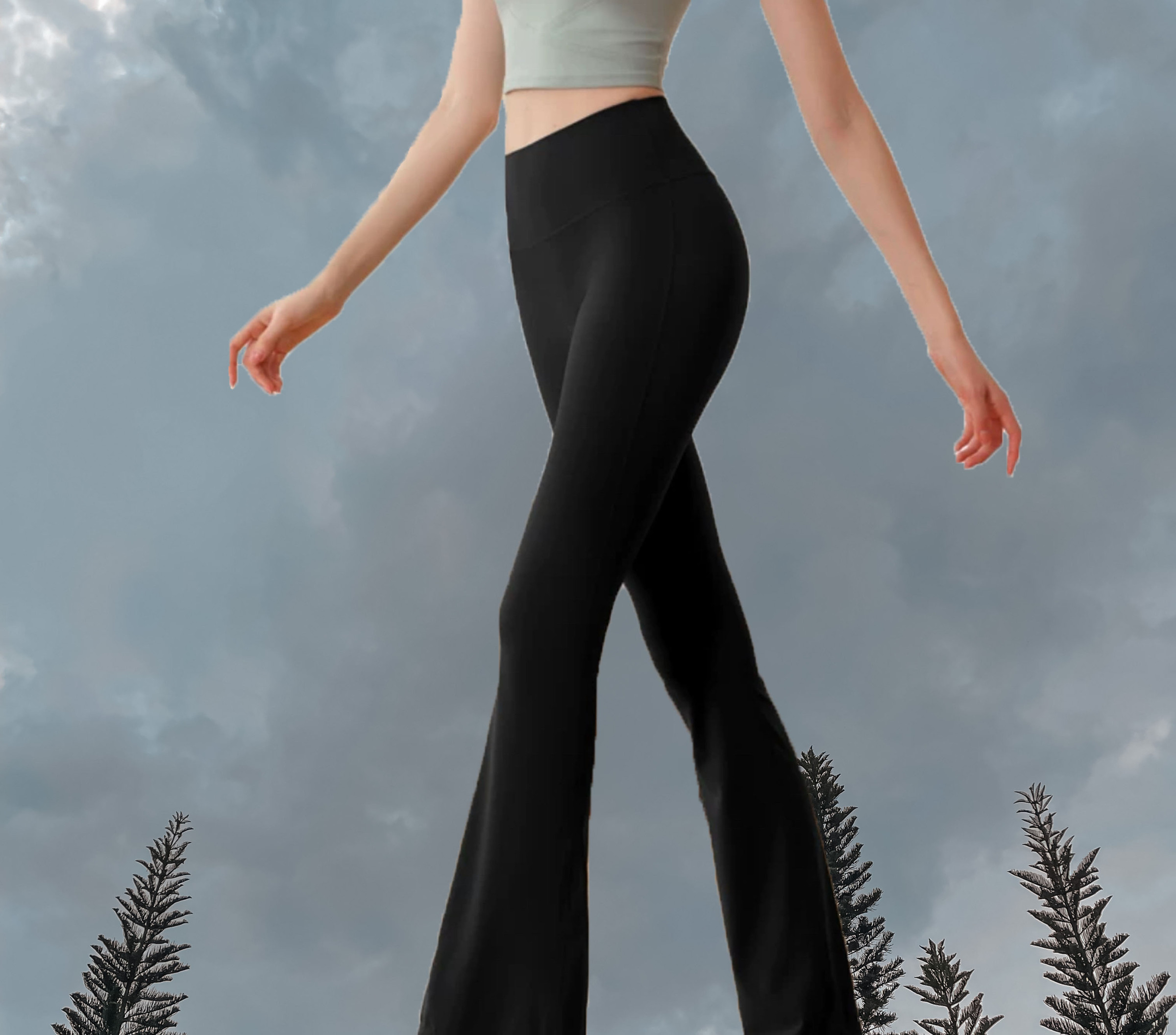 Lyra Flare Pants Black - Front
