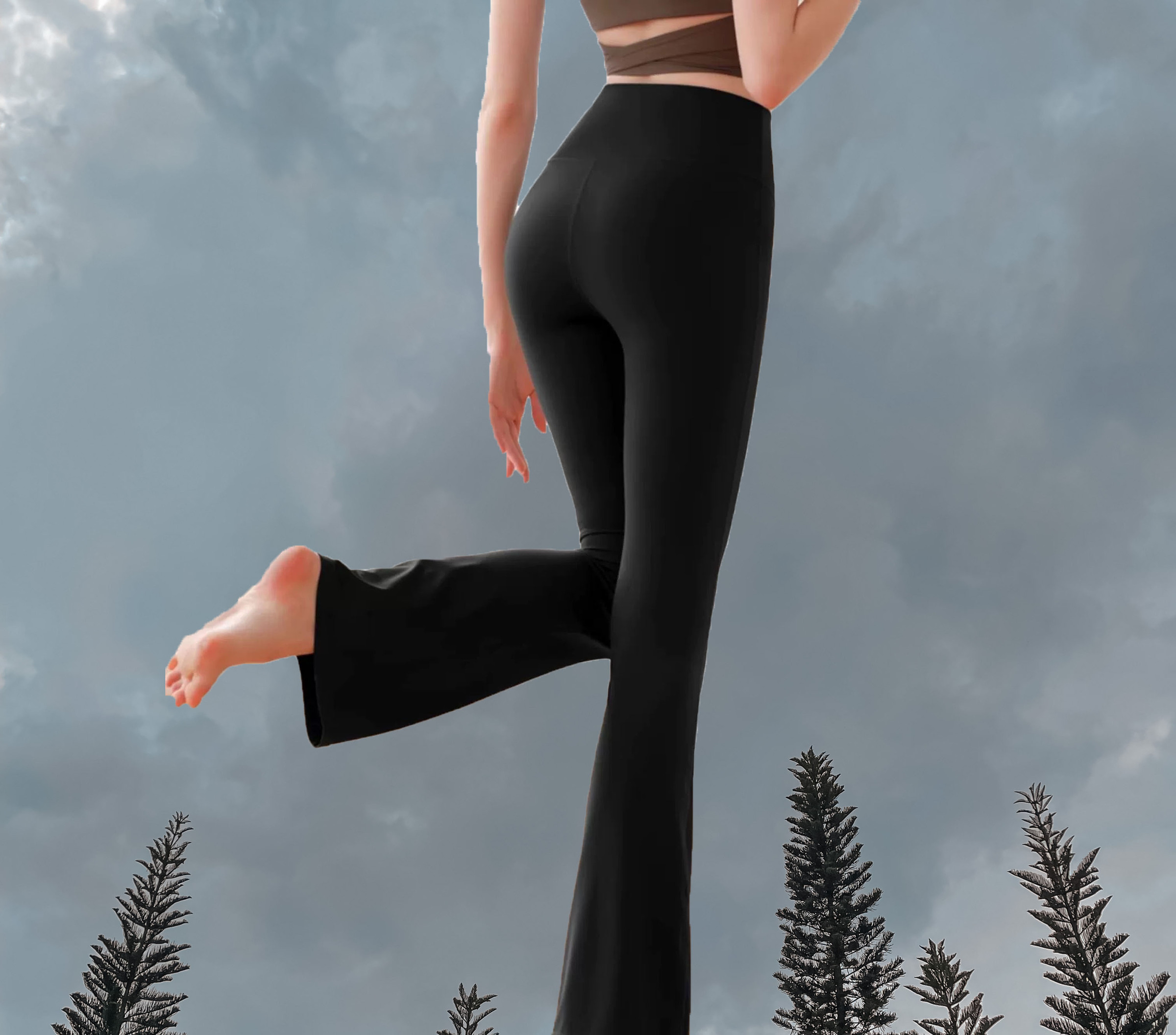 Lyra Flare Pants Black - Back