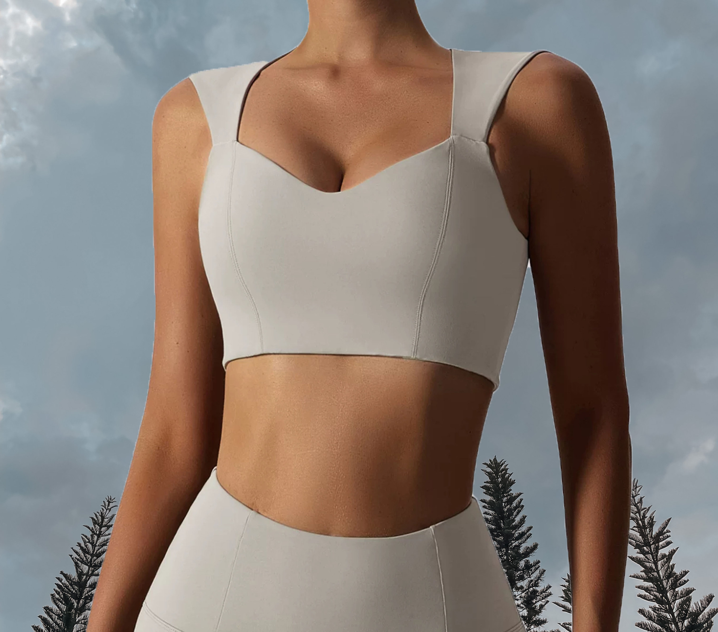 Chloe Sport Bra Khaki Closeup - Front