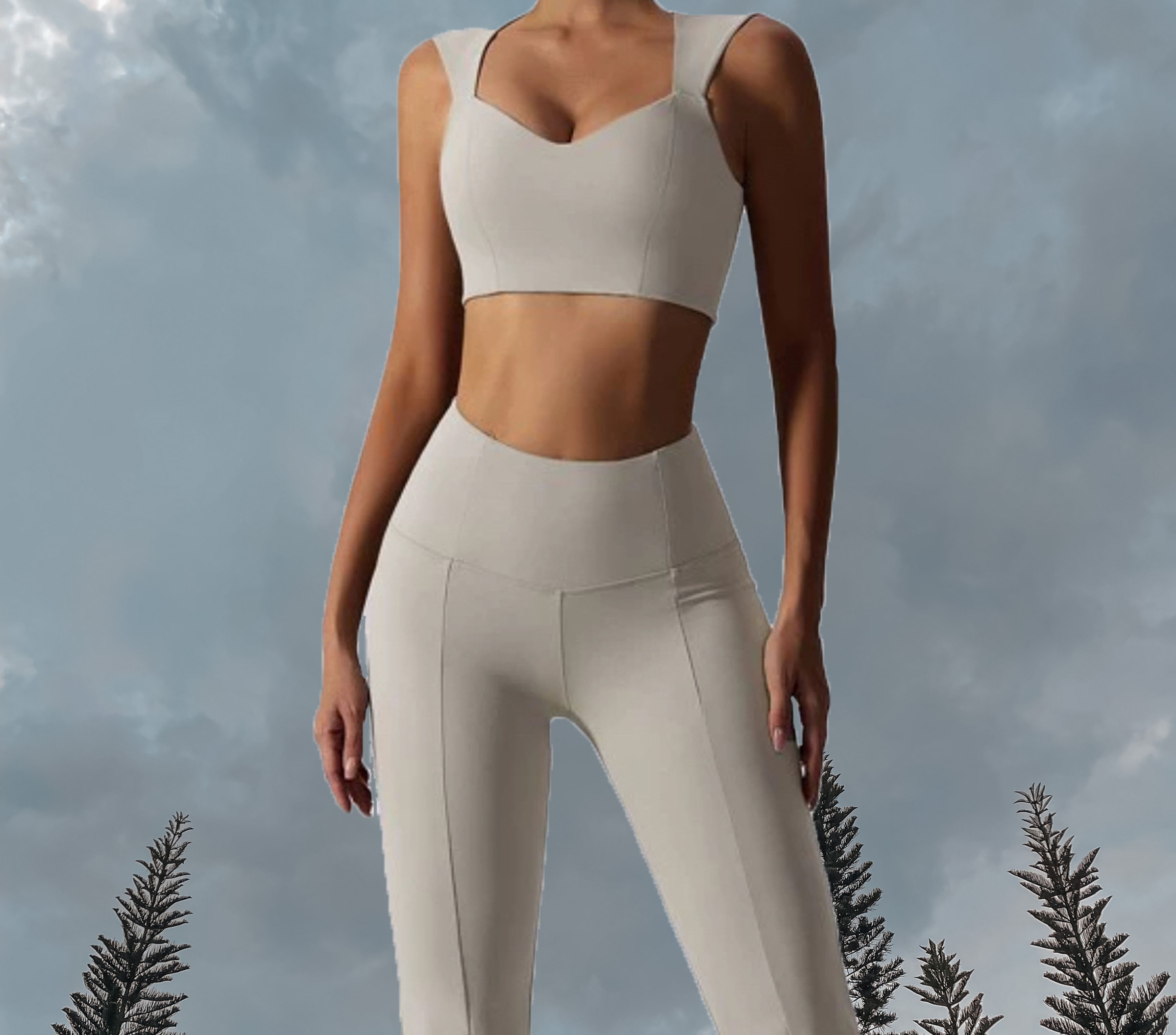 Chloe Sport Bra Khaki Full Body - Front