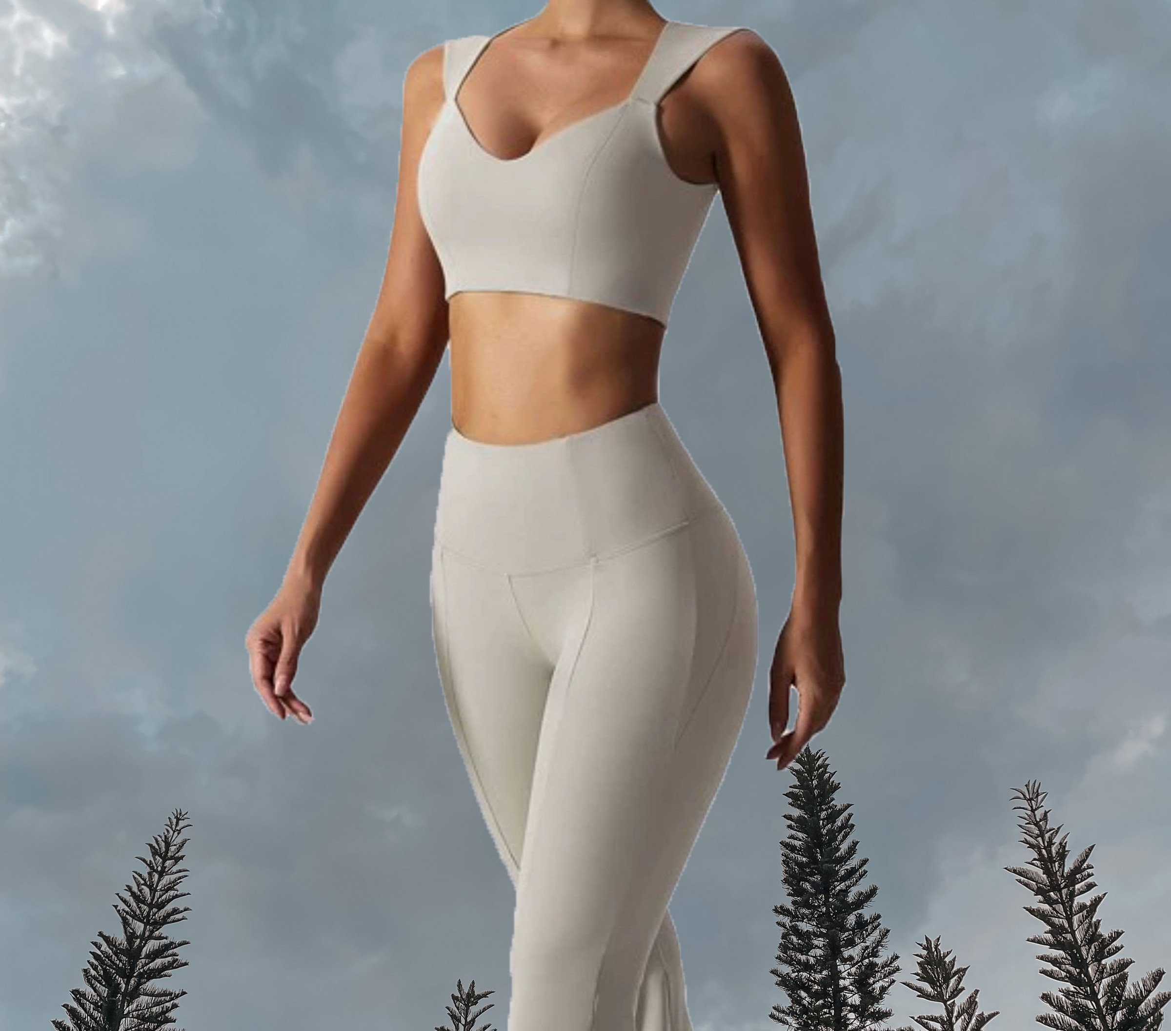 Chloe Sport Bra Khaki Full Body - Side
