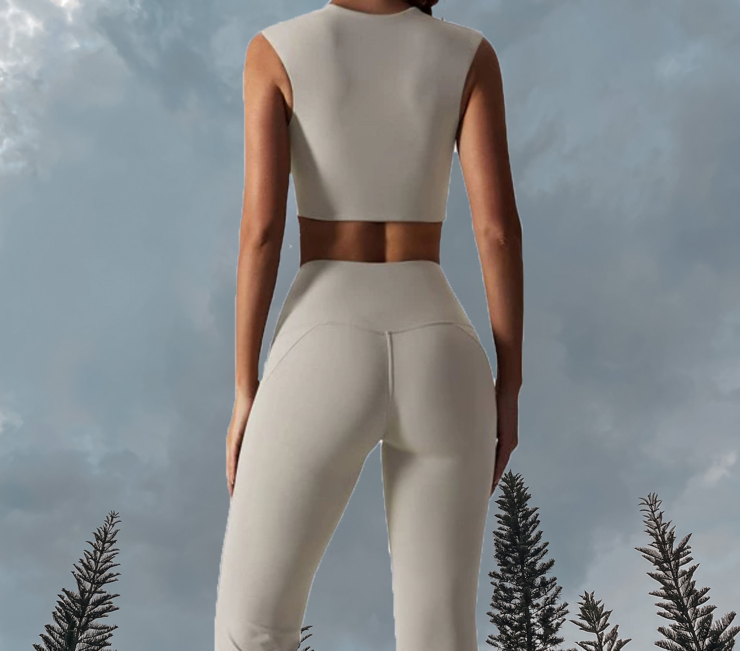 Chloe Sport Bra Khaki Full Body - Back