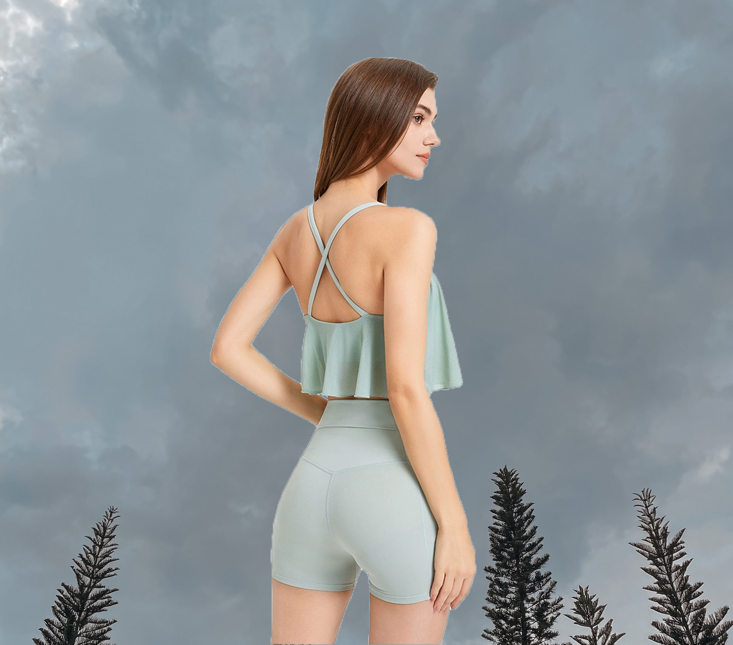Dream Sport Bra Seafoam Green Back