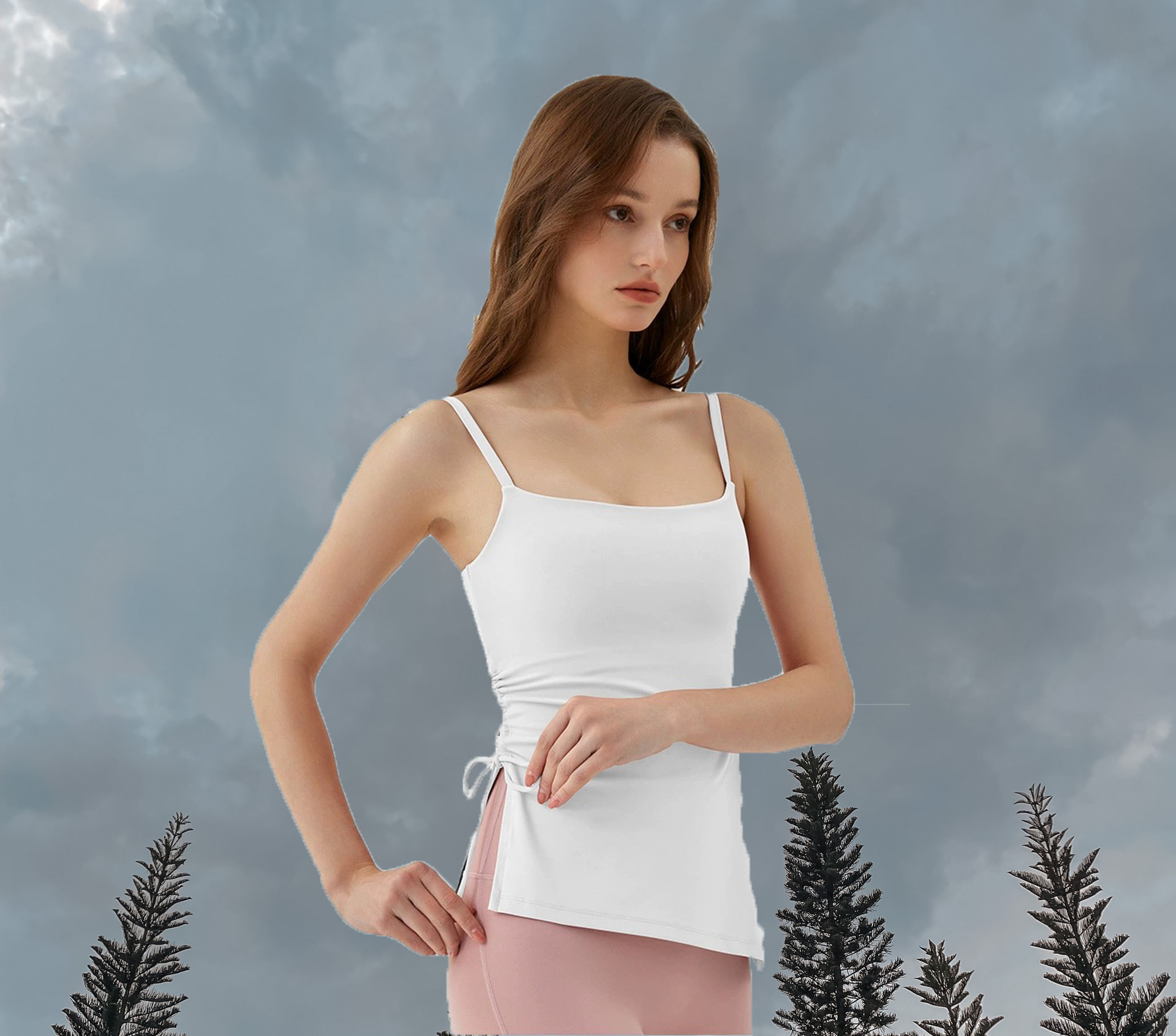 Elizabeth Sport Bra Ivory - Side