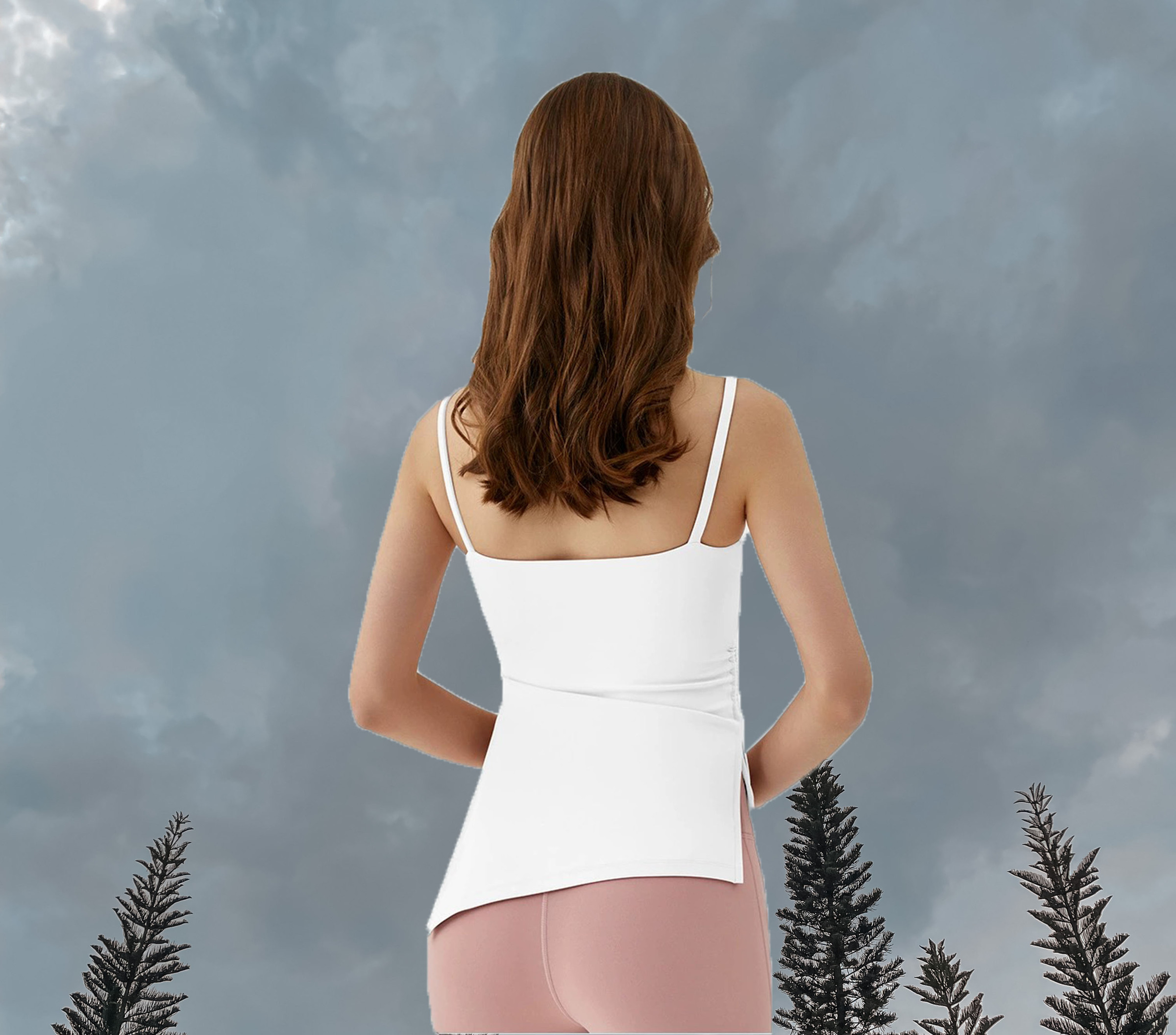 Elizabeth Sport Bra Ivory - Back