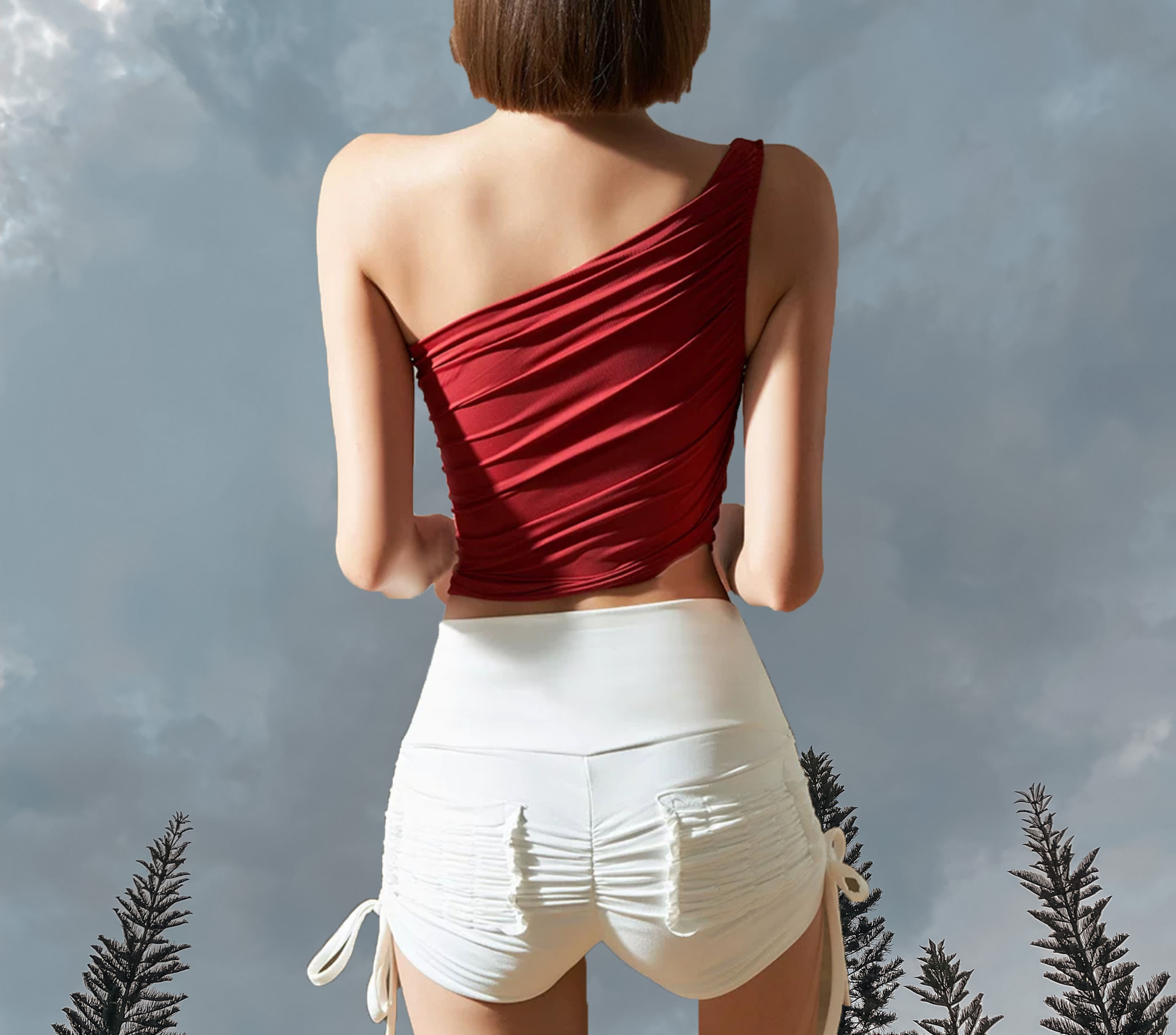 Avelyn Toga Sport Bra Red Back 2